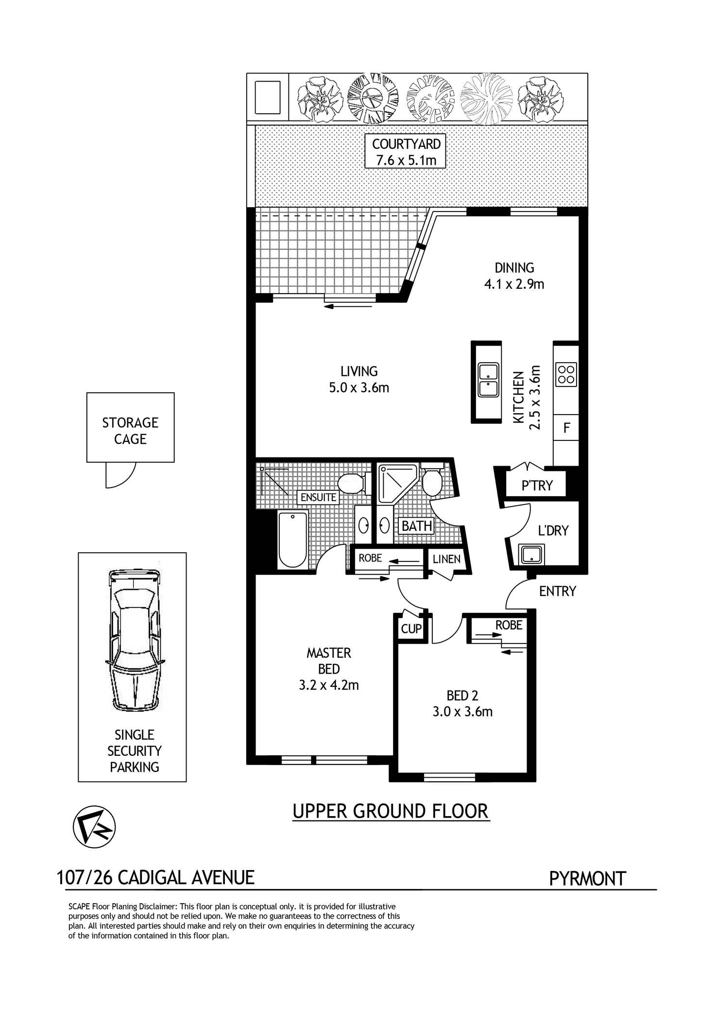 Floorplan of Homely apartment listing, 107/26 Cadigal Avenue, Pyrmont NSW 2009