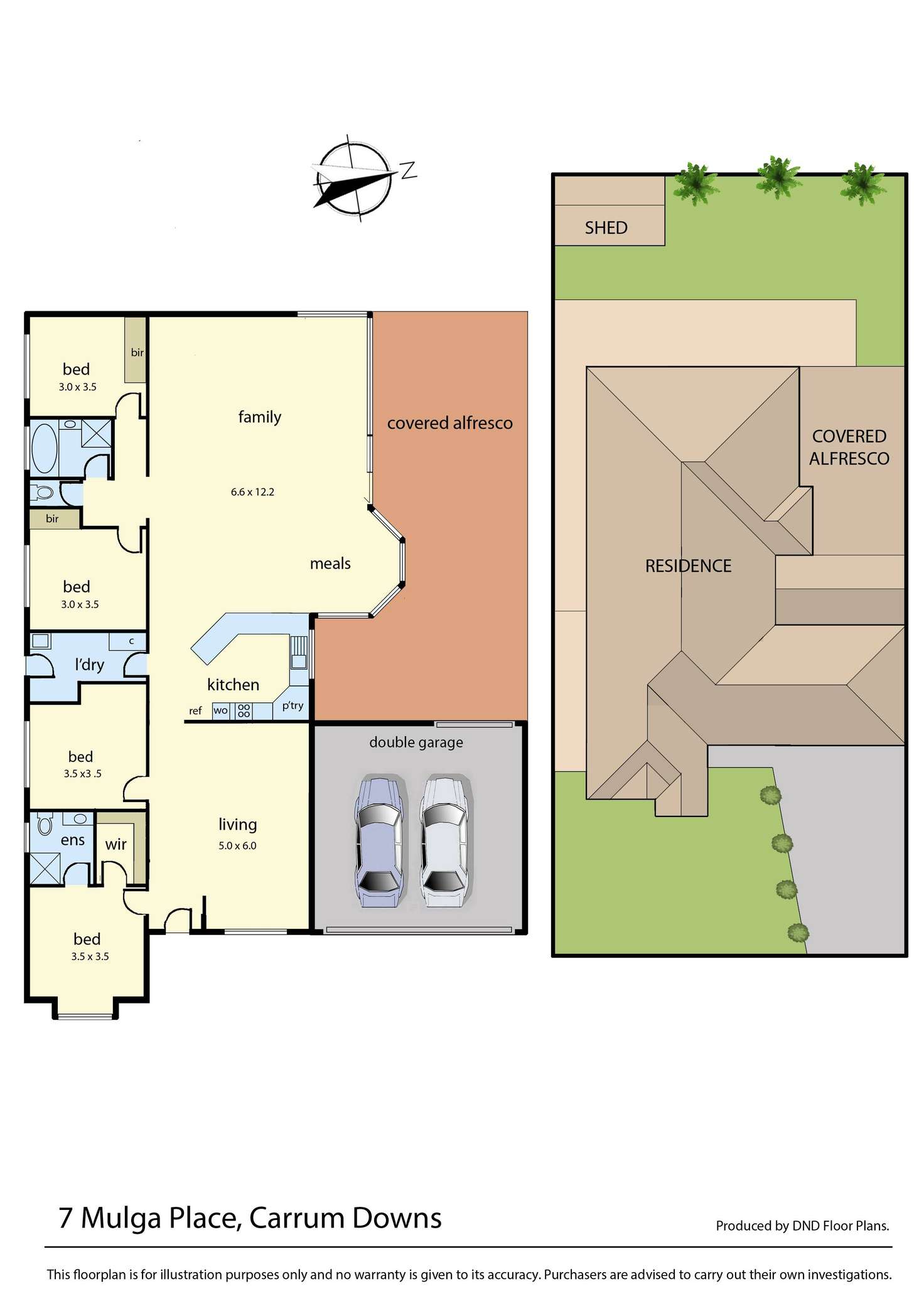 Floorplan of Homely house listing, 7 Mulga Place, Carrum Downs VIC 3201