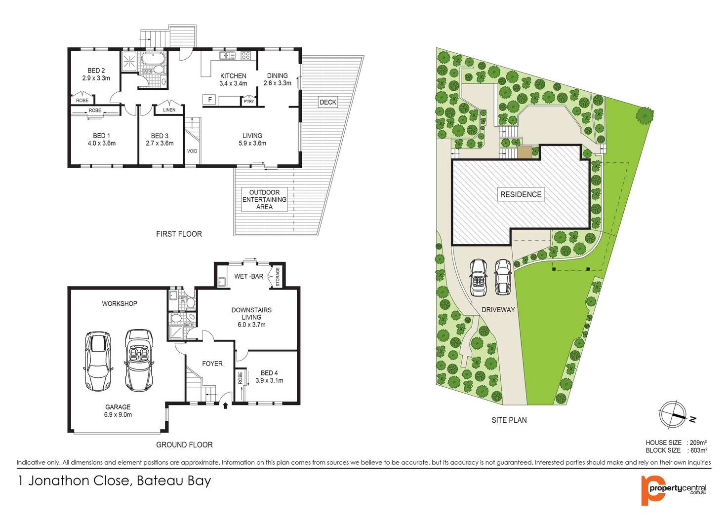 Floorplan of Homely house listing, 1 Jonathon Close, Bateau Bay NSW 2261