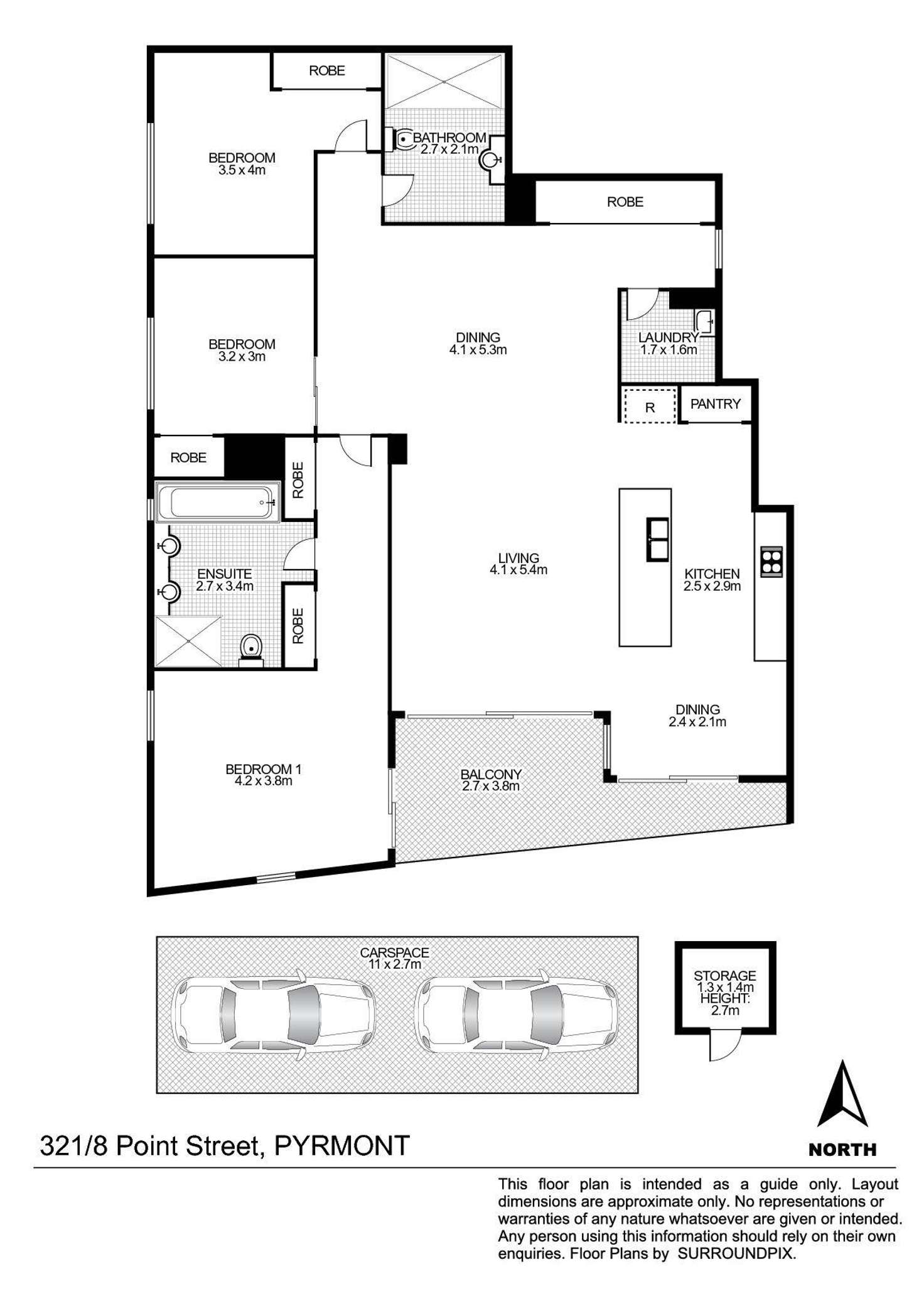 Floorplan of Homely apartment listing, 321/8 Point Street, Pyrmont NSW 2009