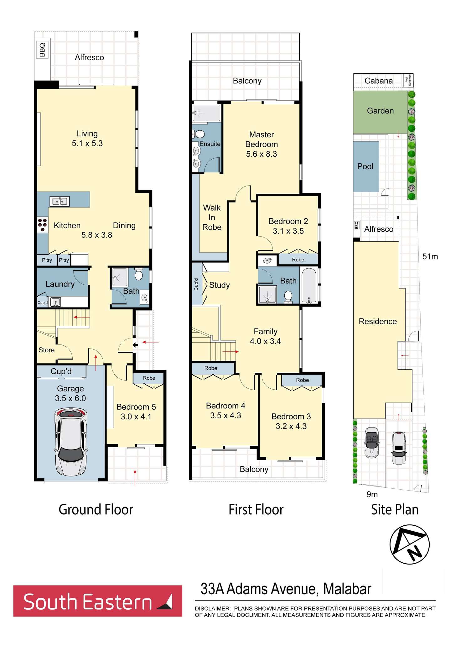Floorplan of Homely semiDetached listing, 33a Adams Avenue, Malabar NSW 2036