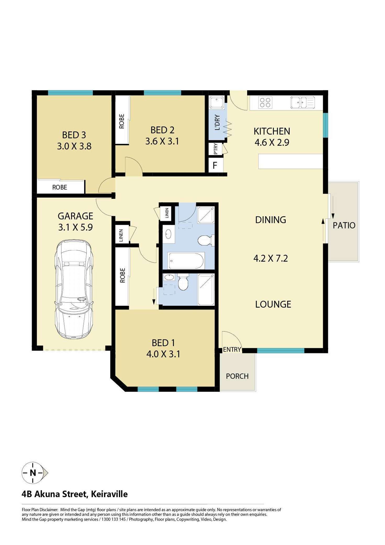 Floorplan of Homely villa listing, 4B Akuna Street, Keiraville NSW 2500