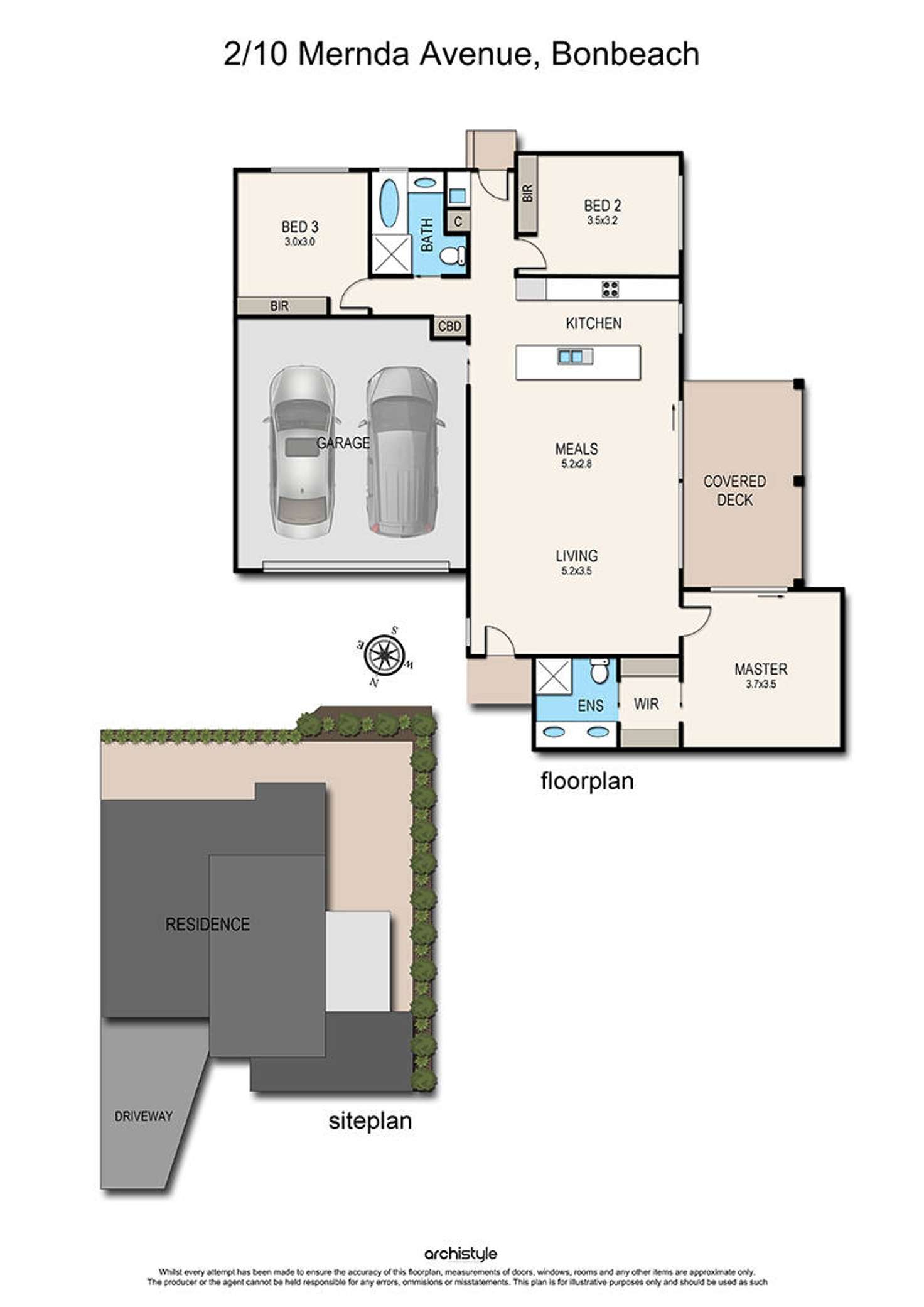 Floorplan of Homely townhouse listing, 2/10 Mernda Avenue, Bonbeach VIC 3196