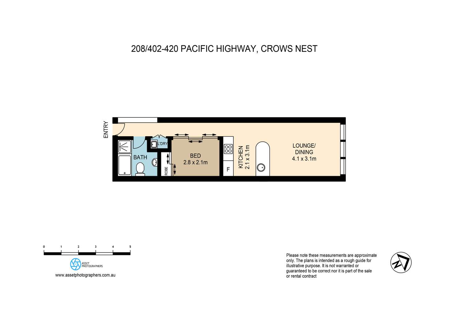 Floorplan of Homely apartment listing, 208/420 Pacific Highway, Crows Nest NSW 2065