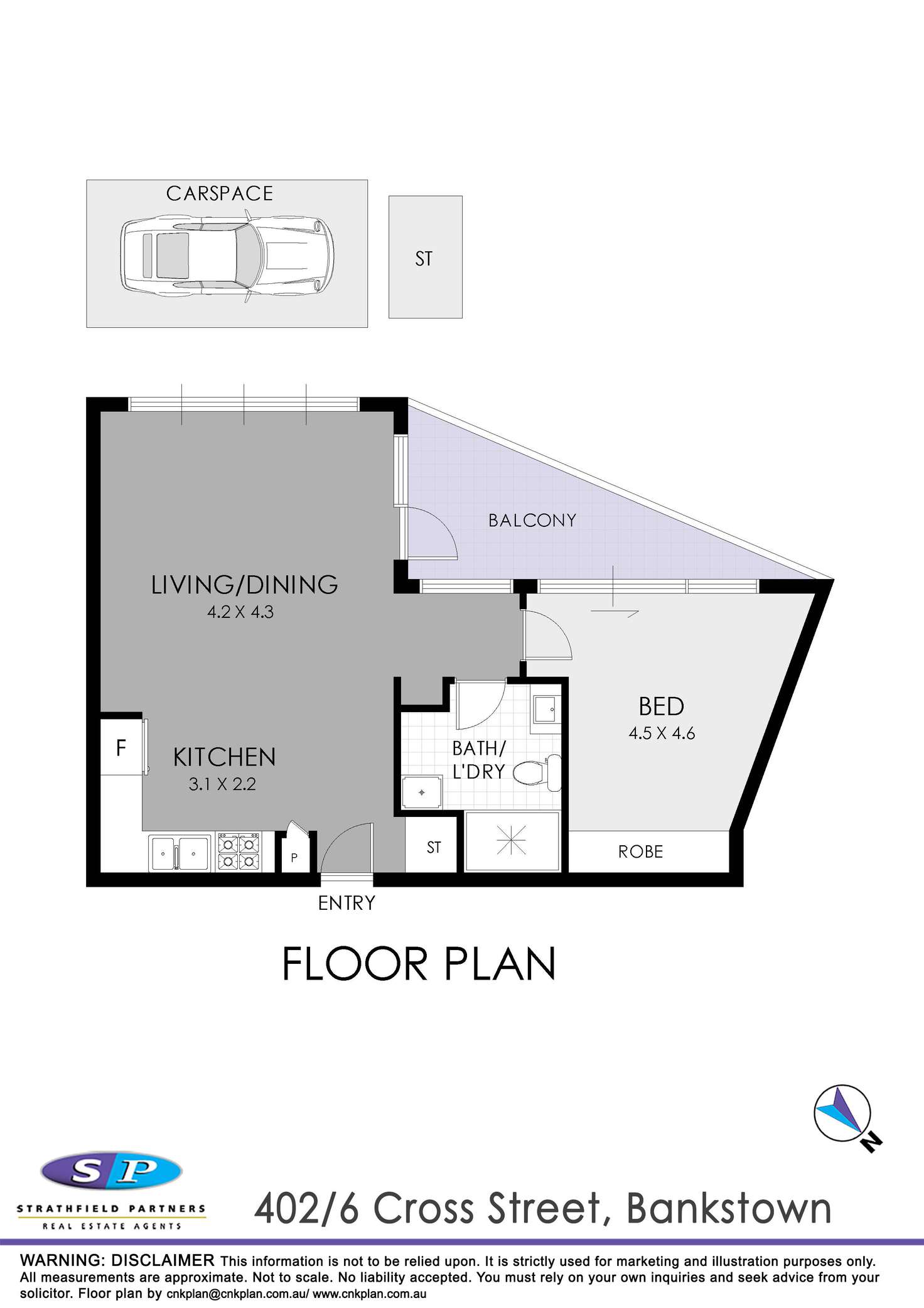 Floorplan of Homely apartment listing, 402/6 Cross Street, Bankstown NSW 2200