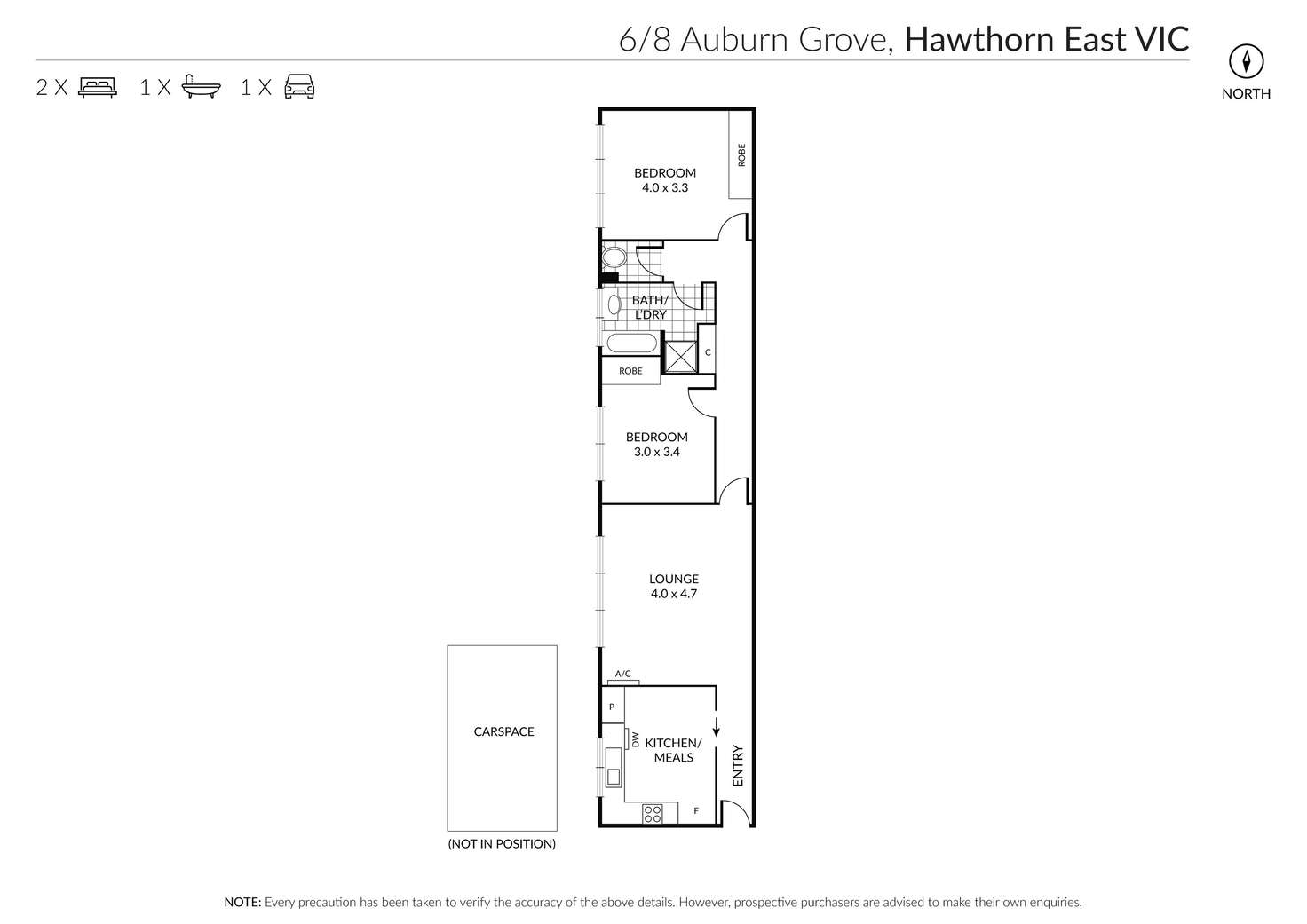 Floorplan of Homely apartment listing, 6/8 Auburn Grove, Hawthorn East VIC 3123