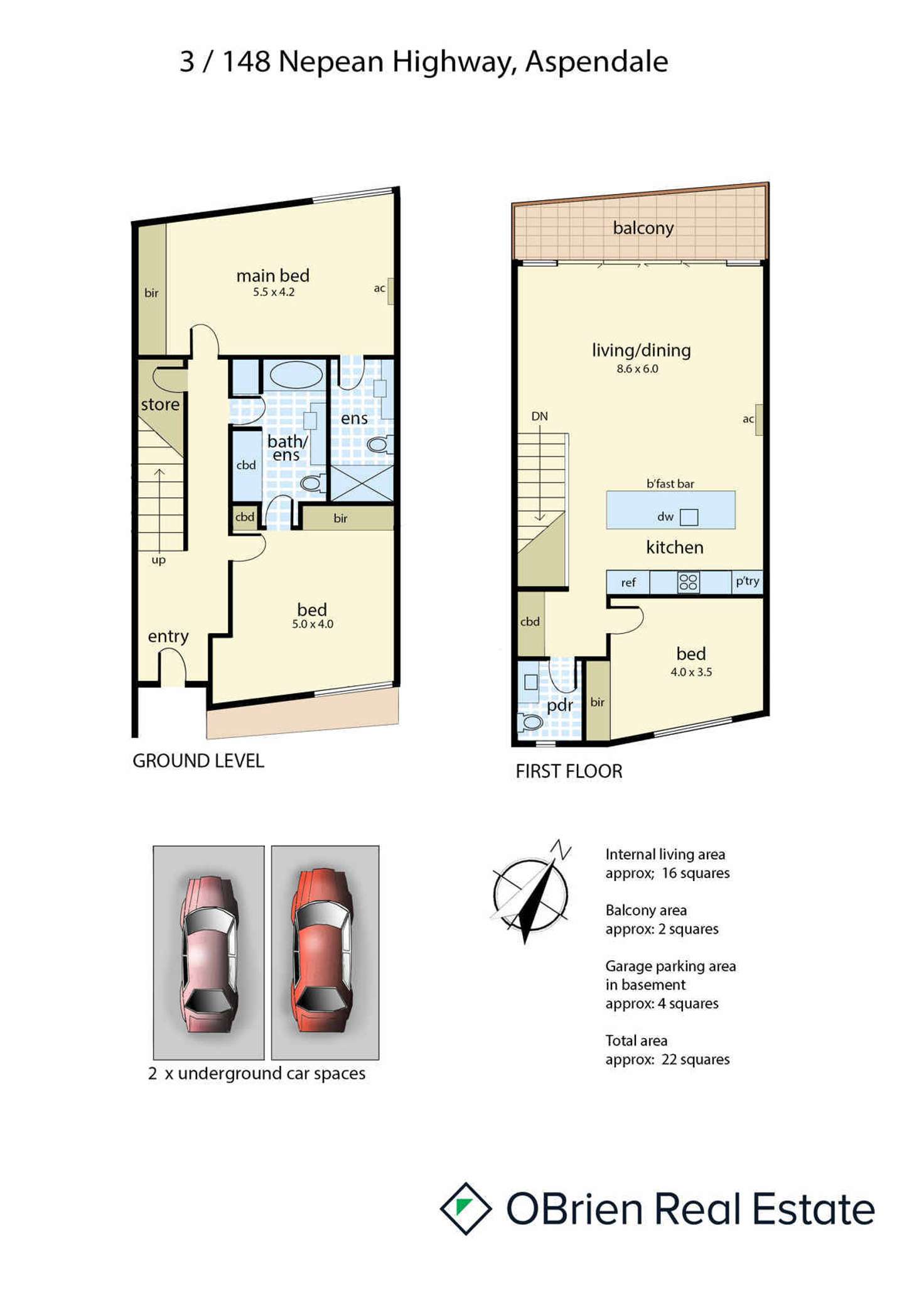 Floorplan of Homely townhouse listing, 3/148 Nepean Highway, Aspendale VIC 3195