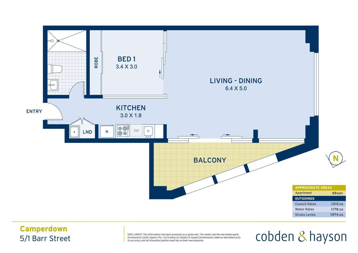 Floorplan of Homely apartment listing, 5/1 Barr Street, Camperdown NSW 2050