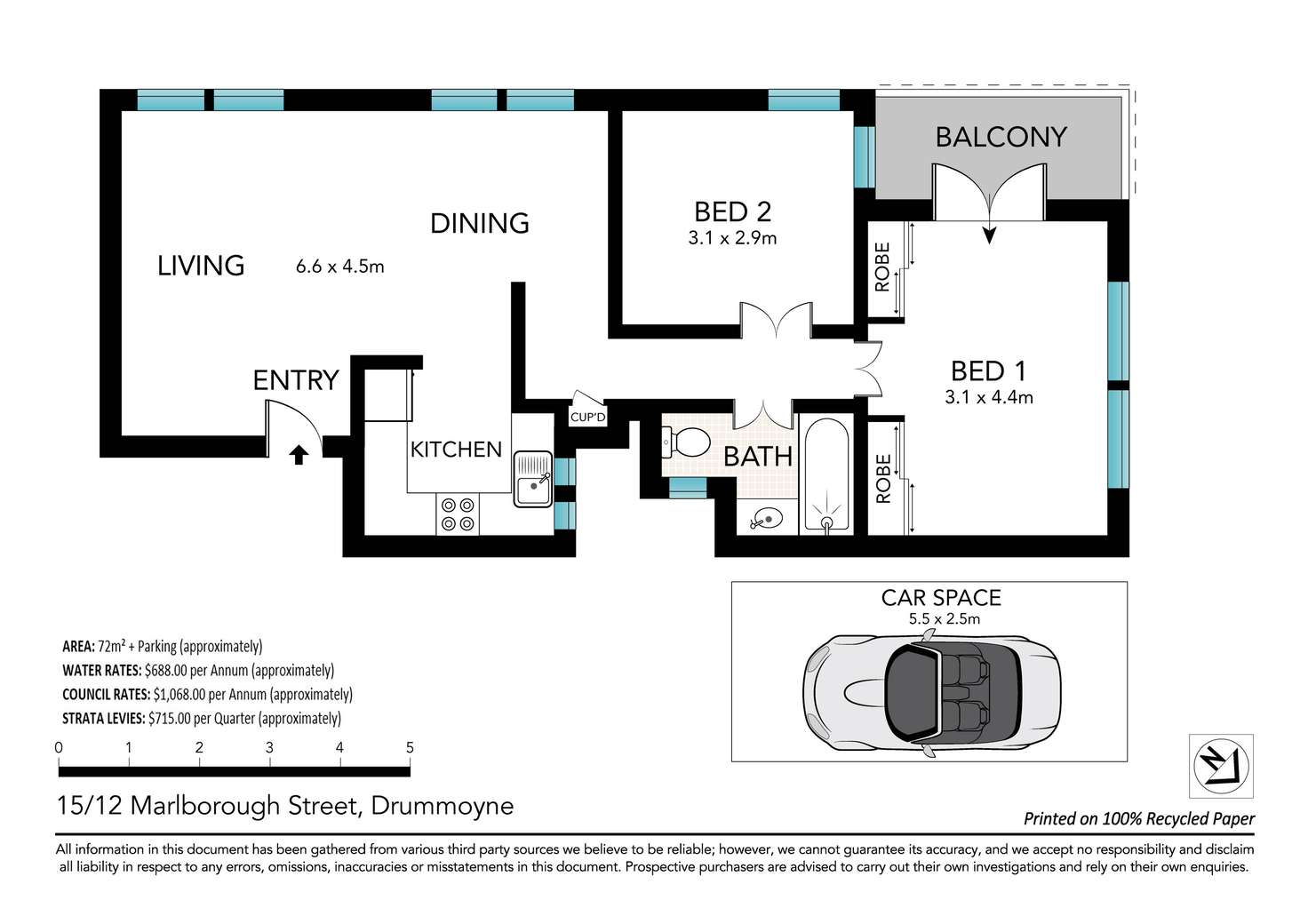 Floorplan of Homely unit listing, 15/12 Marlborough Street, Drummoyne NSW 2047