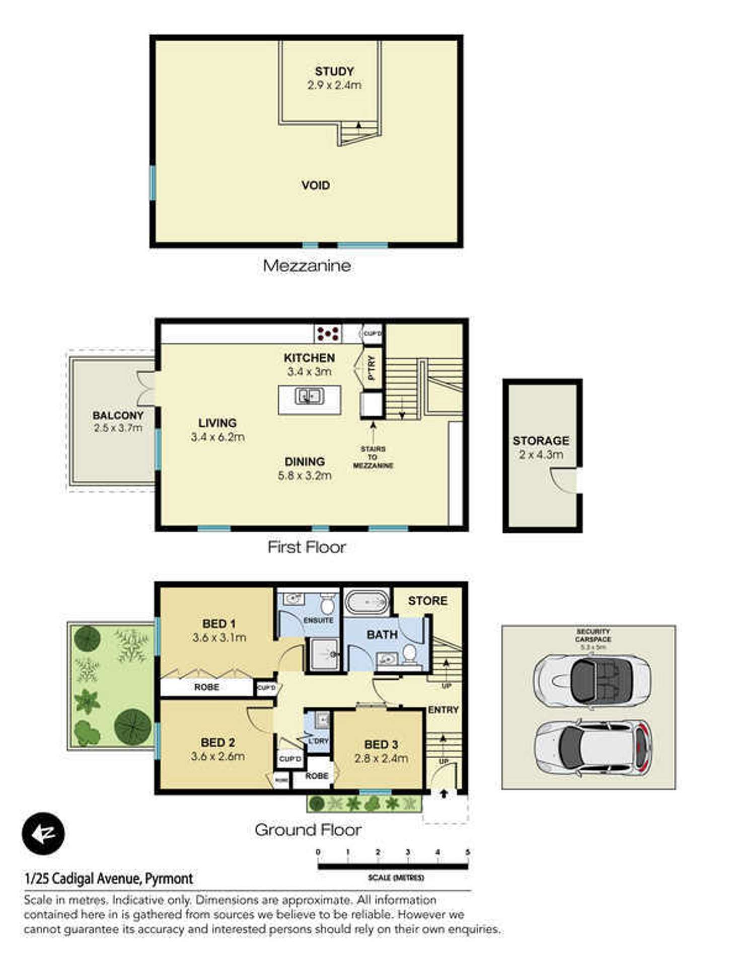 Floorplan of Homely apartment listing, 1/25 Cadigal Avenue, Pyrmont NSW 2009