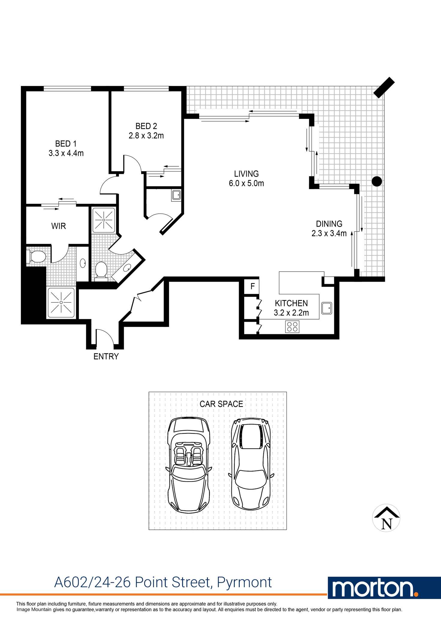 Floorplan of Homely apartment listing, A602/24-26 Point Street, Pyrmont NSW 2009