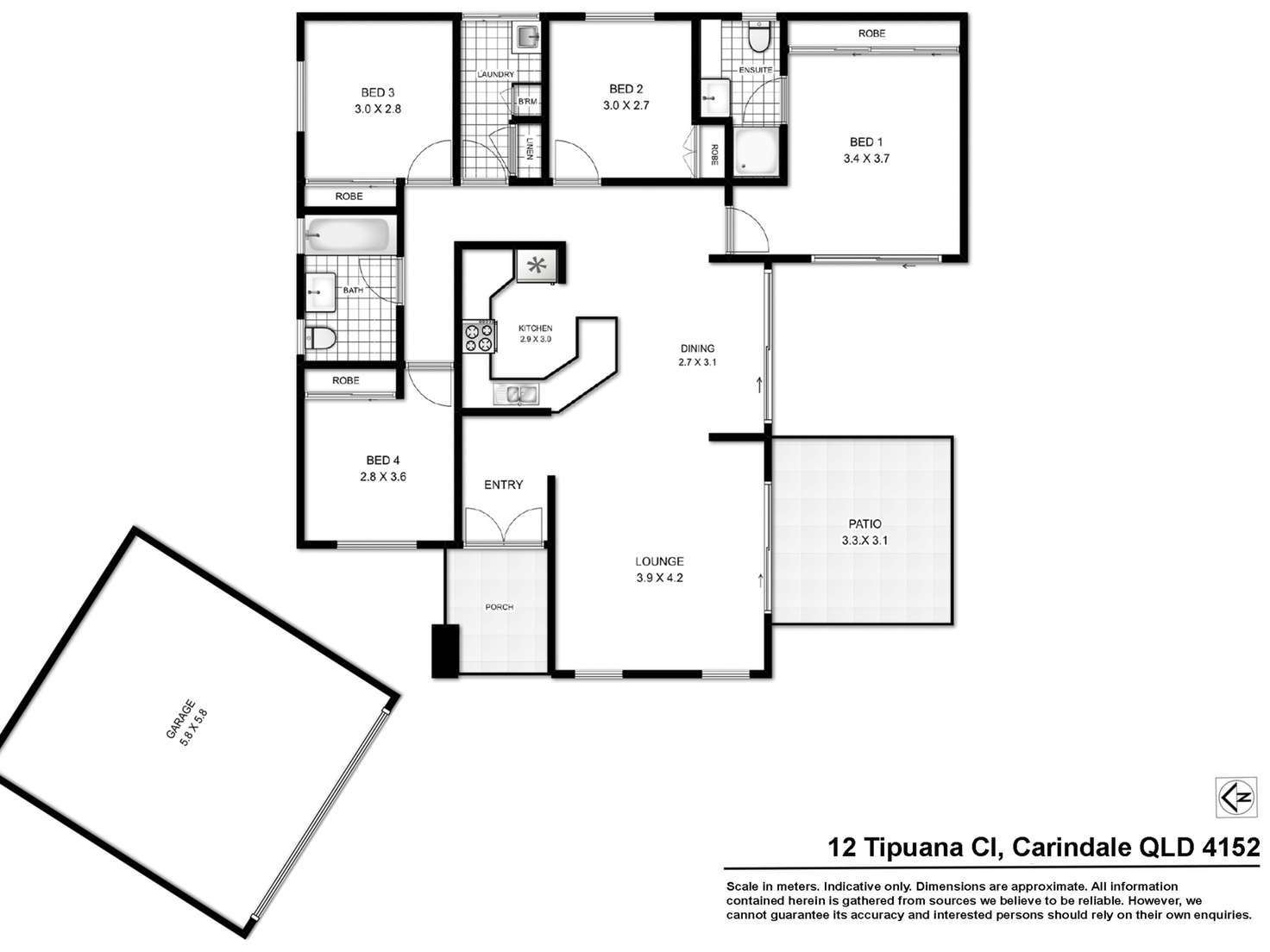 Floorplan of Homely house listing, 12 Tipuana Close, Carindale QLD 4152