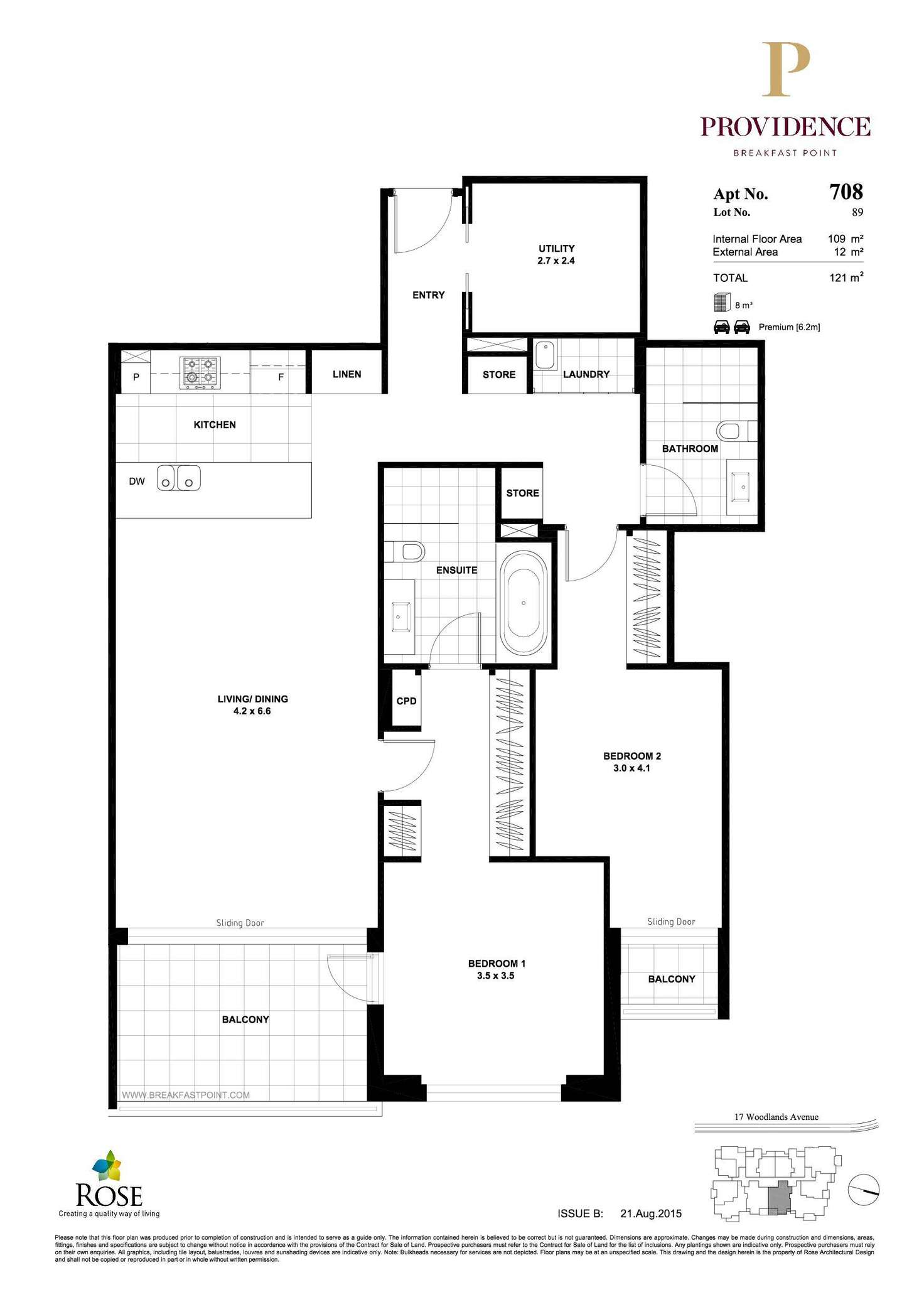 Floorplan of Homely apartment listing, 708/17 Woodlands Avenue, Breakfast Point NSW 2137