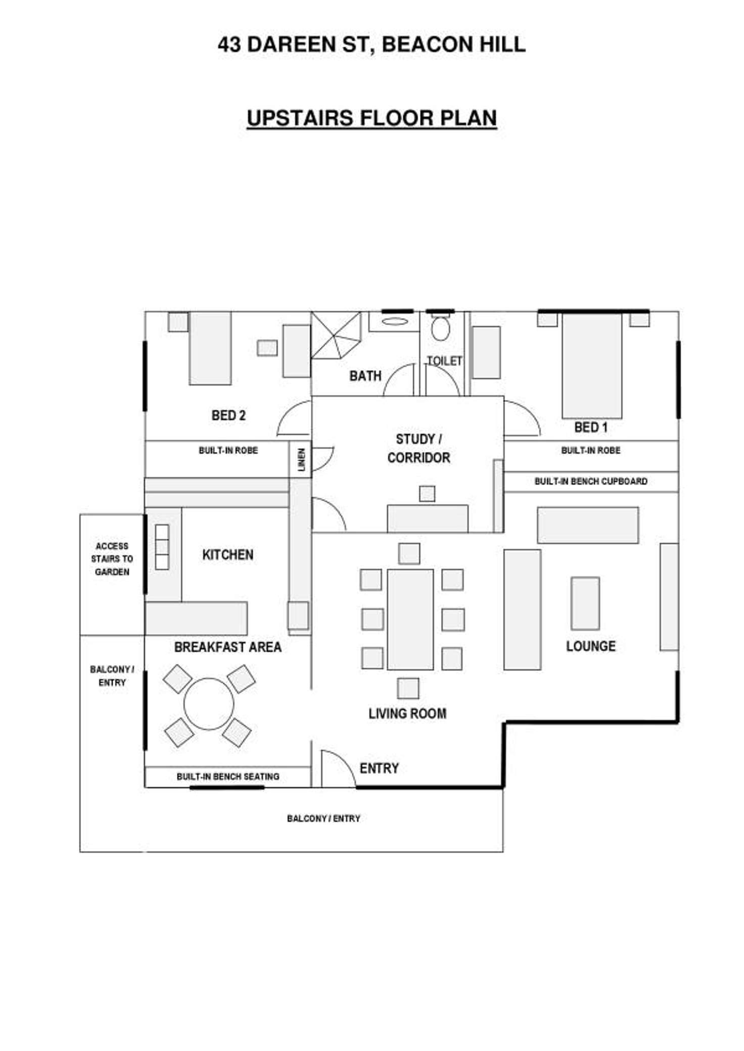Floorplan of Homely semiDetached listing, 43 Dareen Street, Beacon Hill NSW 2100