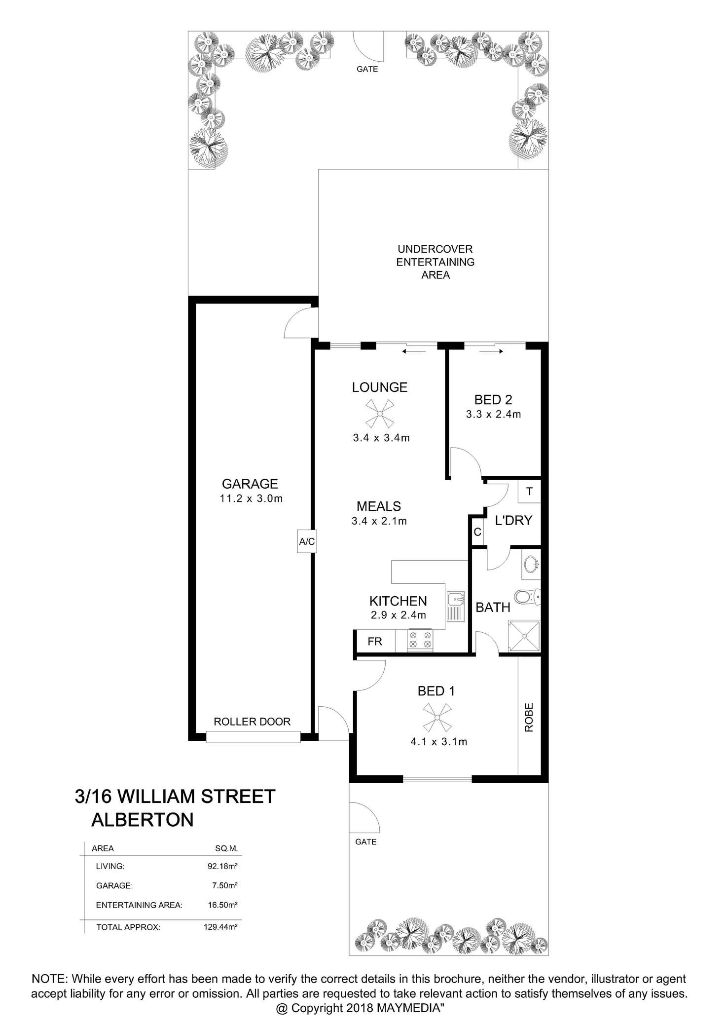 Floorplan of Homely unit listing, 3/16 William Street, Alberton SA 5014