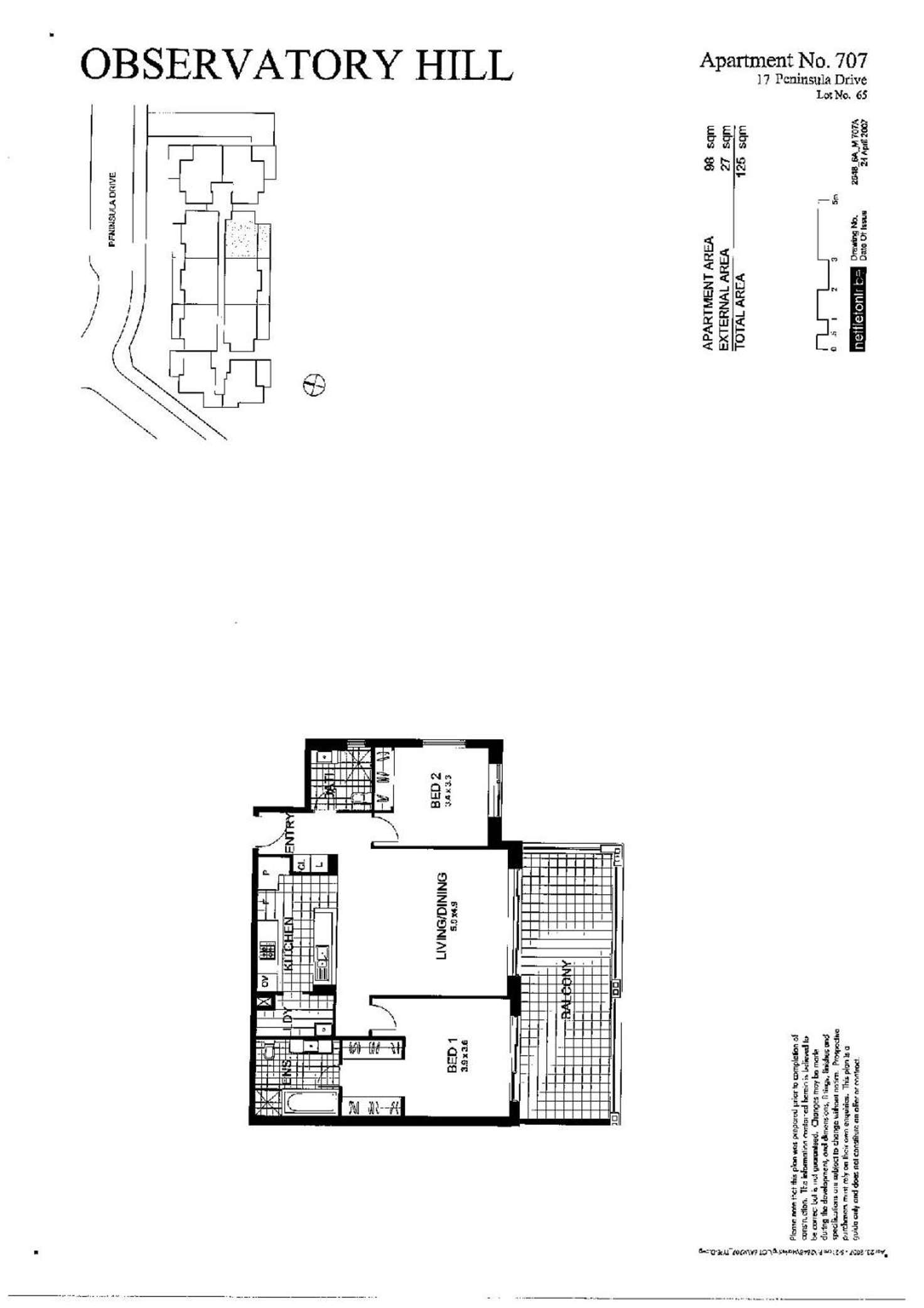 Floorplan of Homely apartment listing, 707/15-17 Peninsula Drive, Breakfast Point NSW 2137