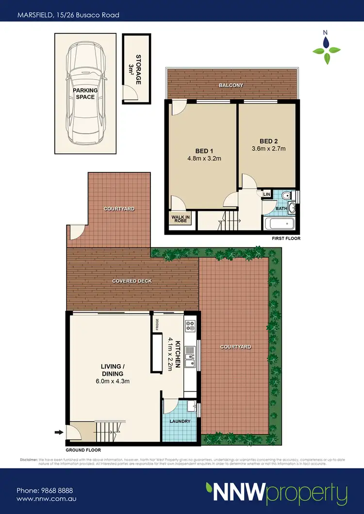Floorplan of Homely townhouse listing, 15/26 Busaco Road, Marsfield NSW 2122