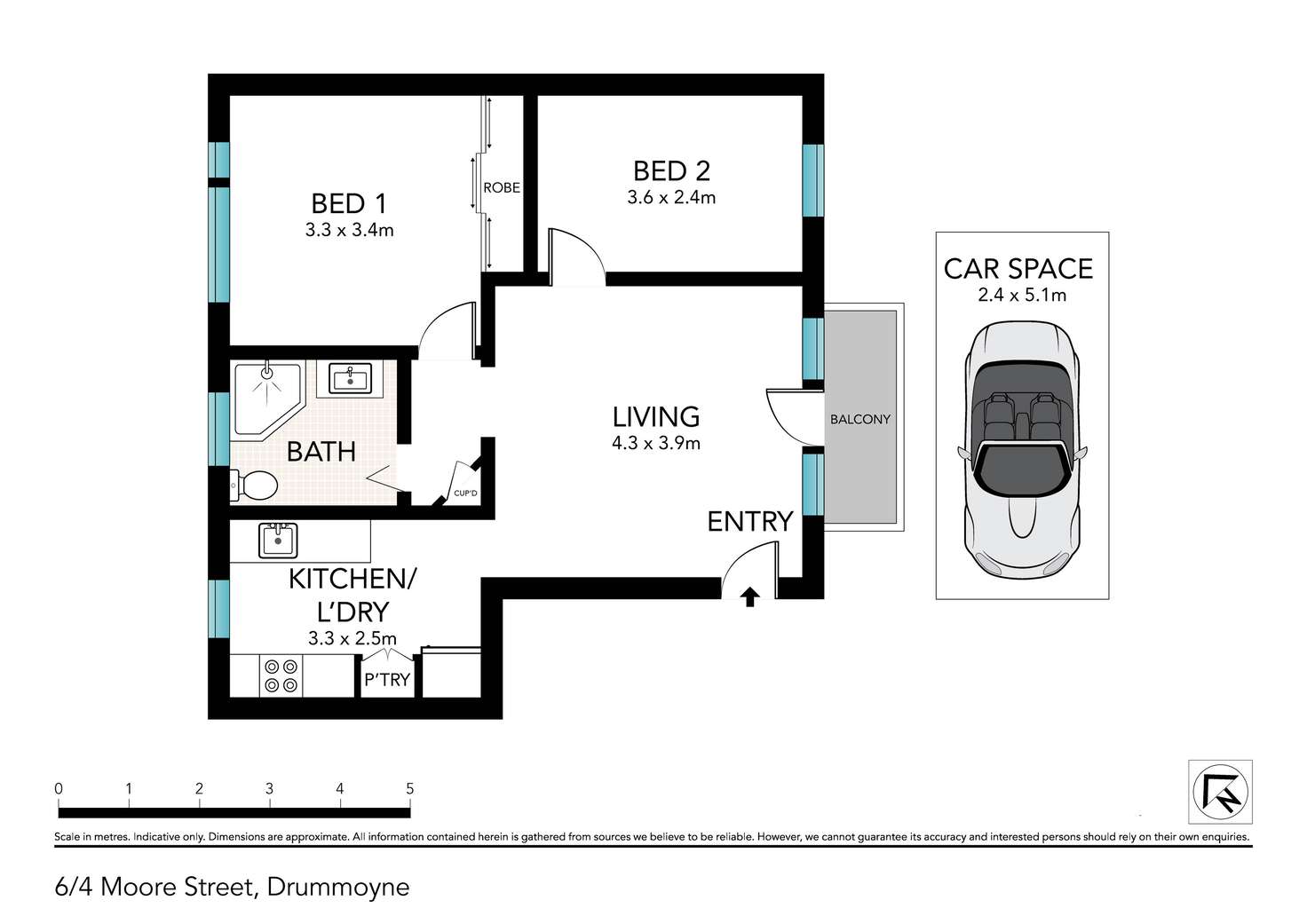 Floorplan of Homely unit listing, 6/4 Moore Street, Drummoyne NSW 2047