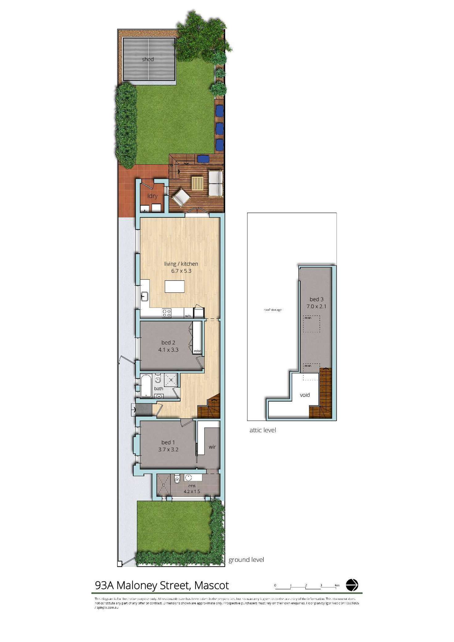 Floorplan of Homely house listing, 93A Maloney Street, Mascot NSW 2020