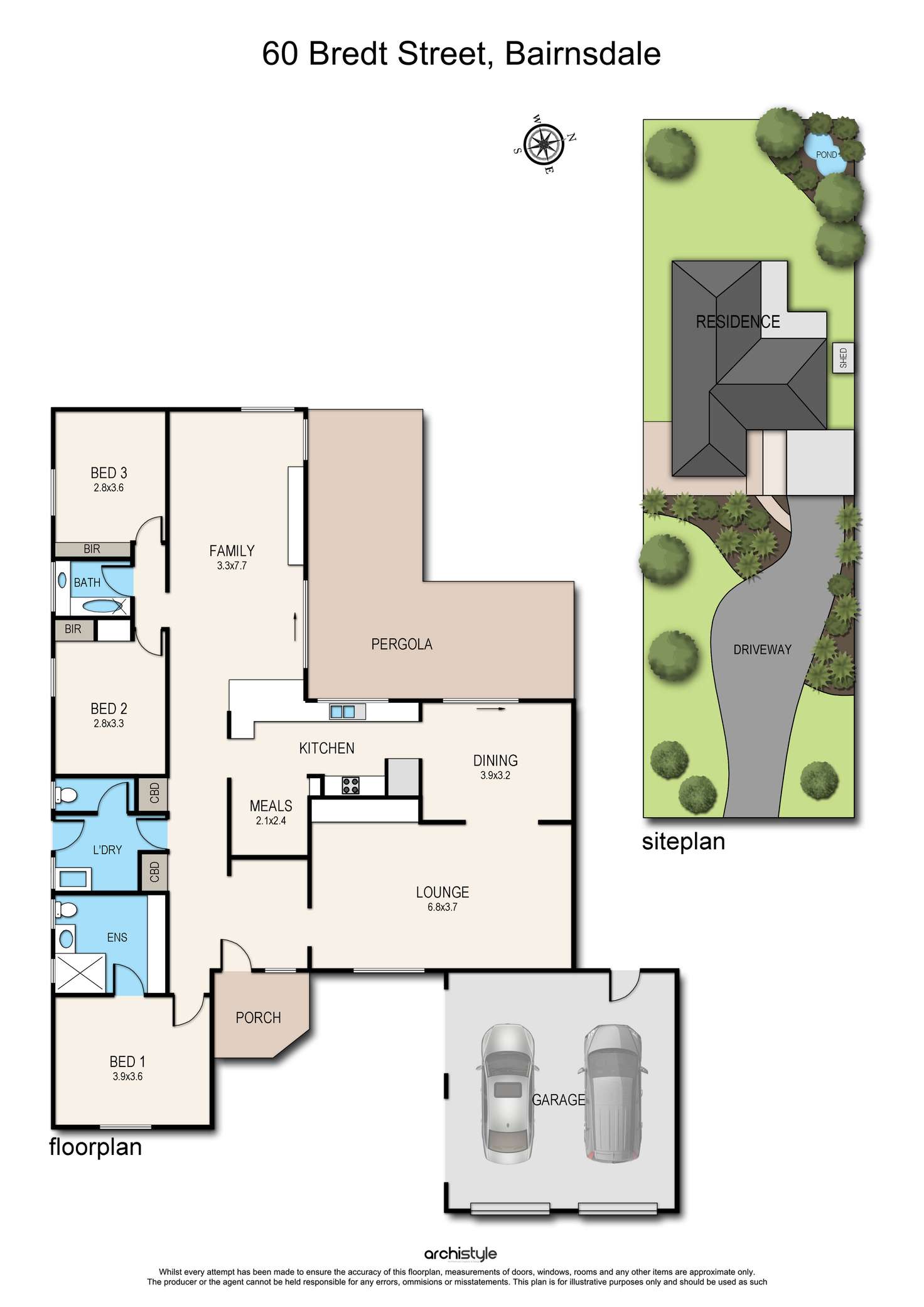 Floorplan of Homely house listing, 60 Bredt Street, Bairnsdale VIC 3875