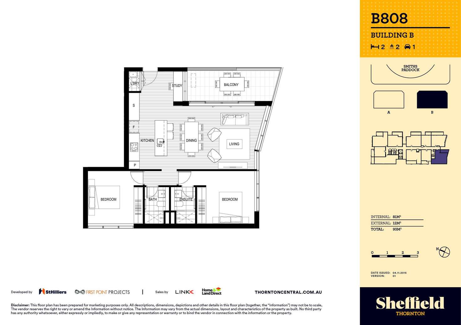 Floorplan of Homely apartment listing, Level 8/808/10 Aviators Way, Penrith NSW 2750