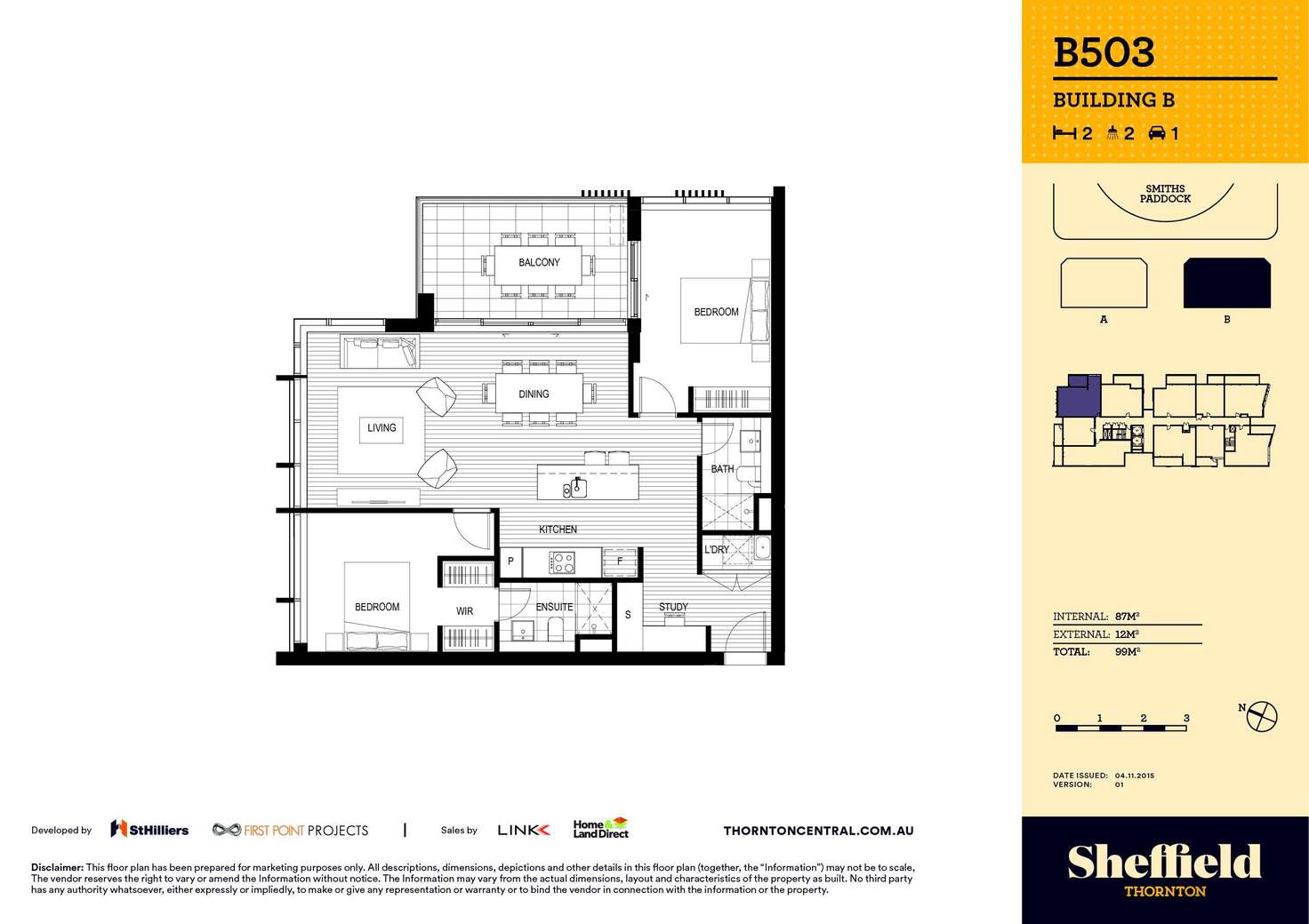 Floorplan of Homely apartment listing, Level 5/503/10 Aviators Way, Penrith NSW 2750