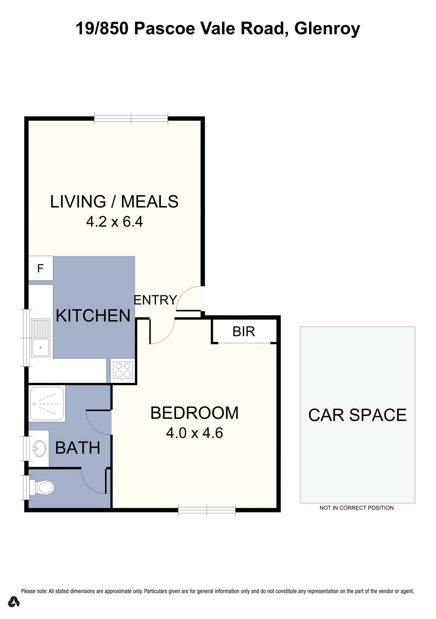 Floorplan of Homely unit listing, 19/850 Pascoe Vale Road, Glenroy VIC 3046