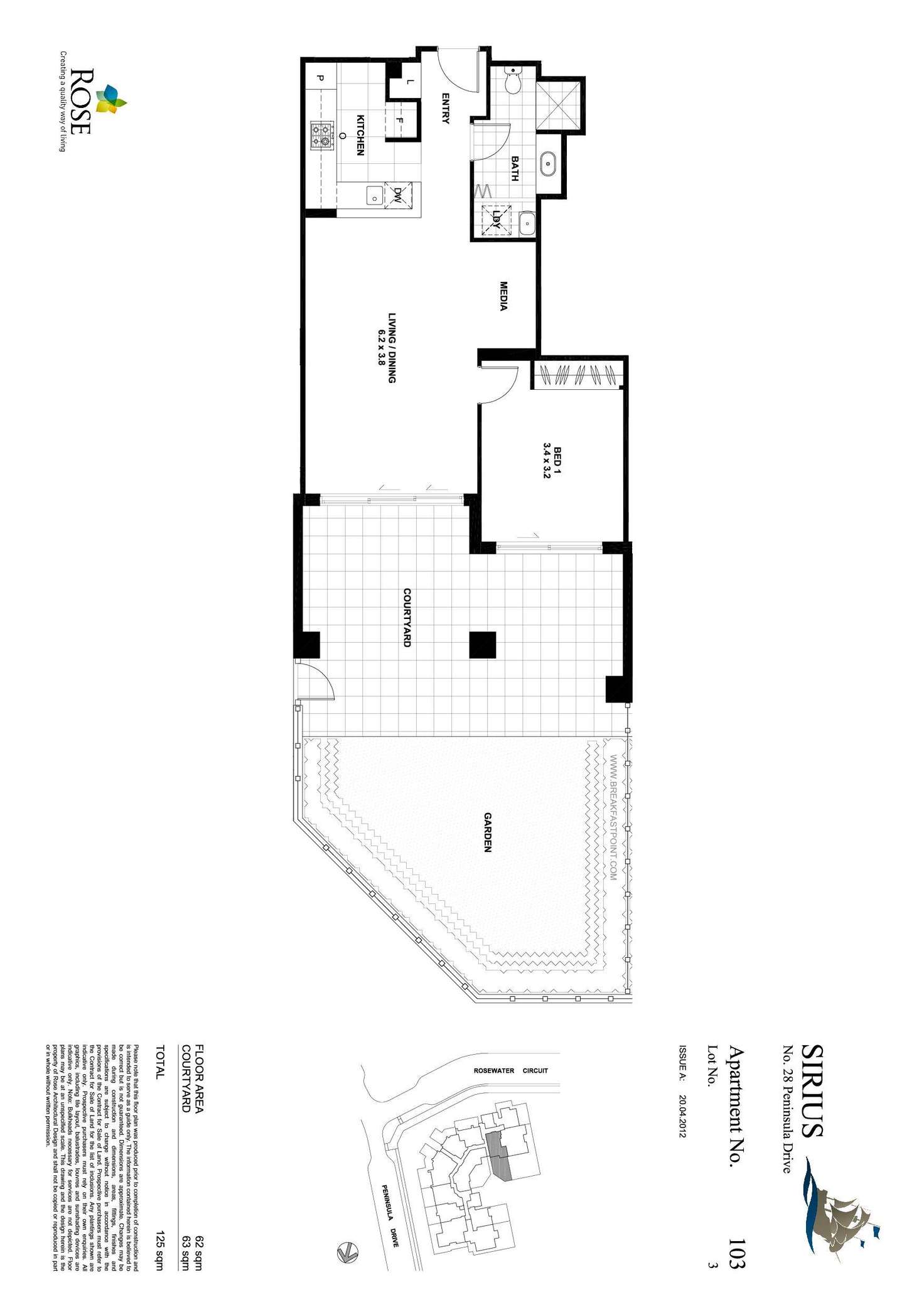 Floorplan of Homely apartment listing, 103/28 Peninsula Drive, Breakfast Point NSW 2137
