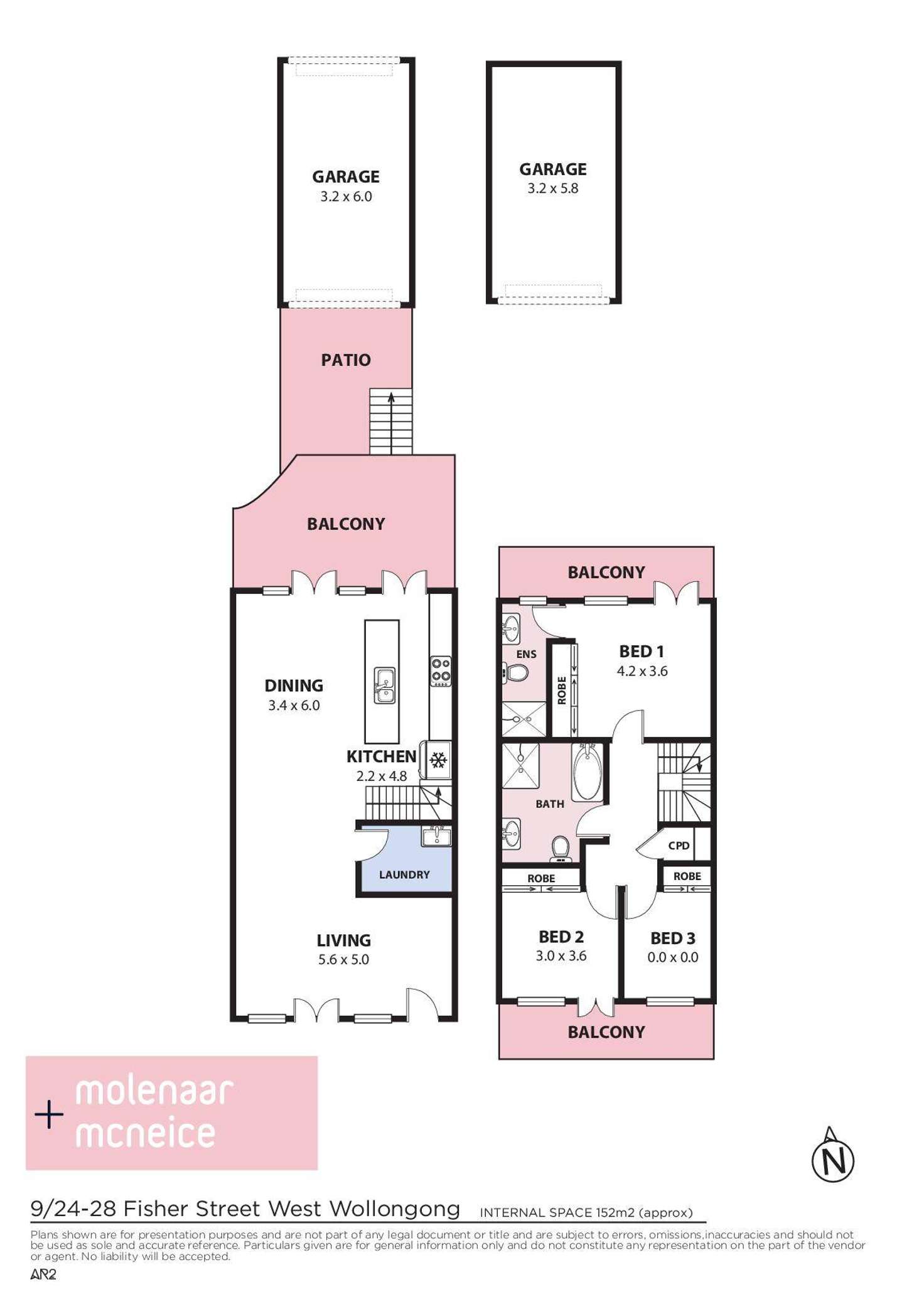 Floorplan of Homely townhouse listing, 9/24 Fisher Street, West Wollongong NSW 2500