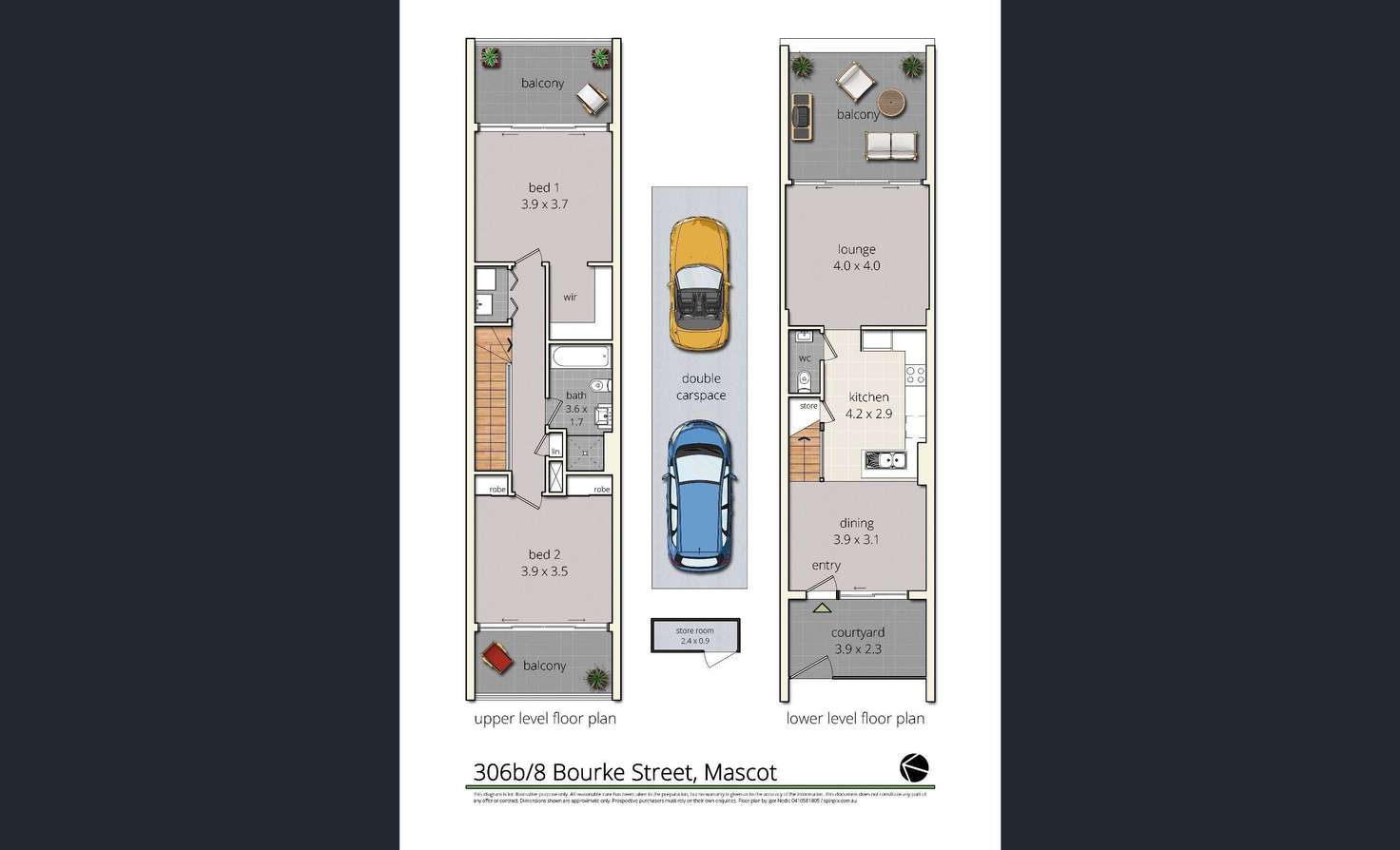 Floorplan of Homely unit listing, 306B/8 Bourke Street, Mascot NSW 2020