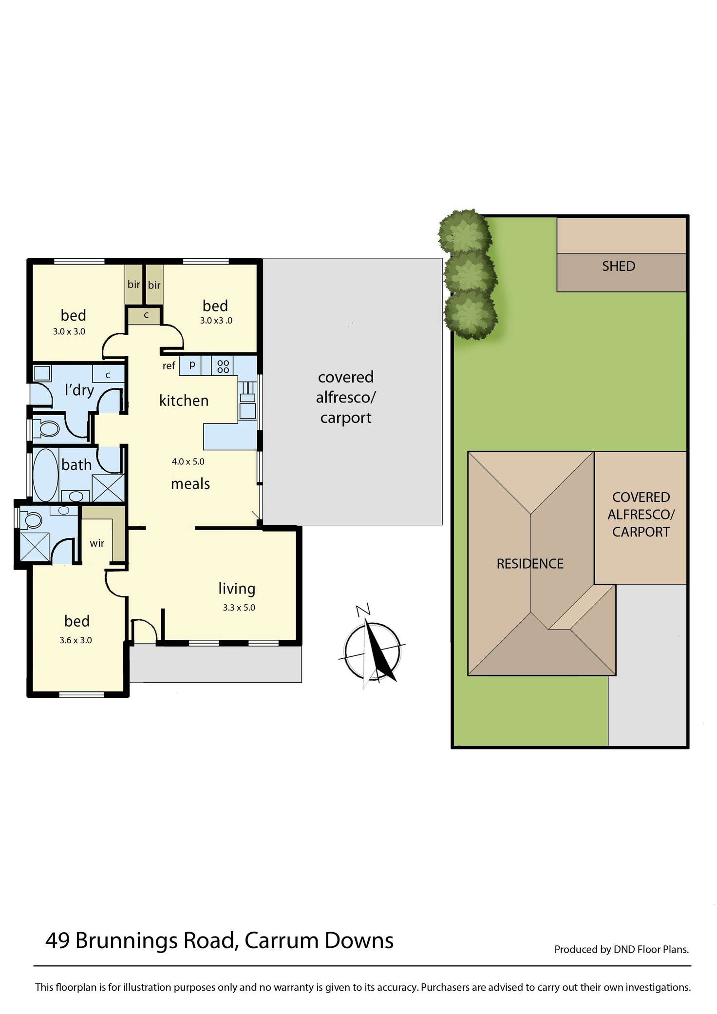 Floorplan of Homely house listing, 49 Brunnings Road, Carrum Downs VIC 3201