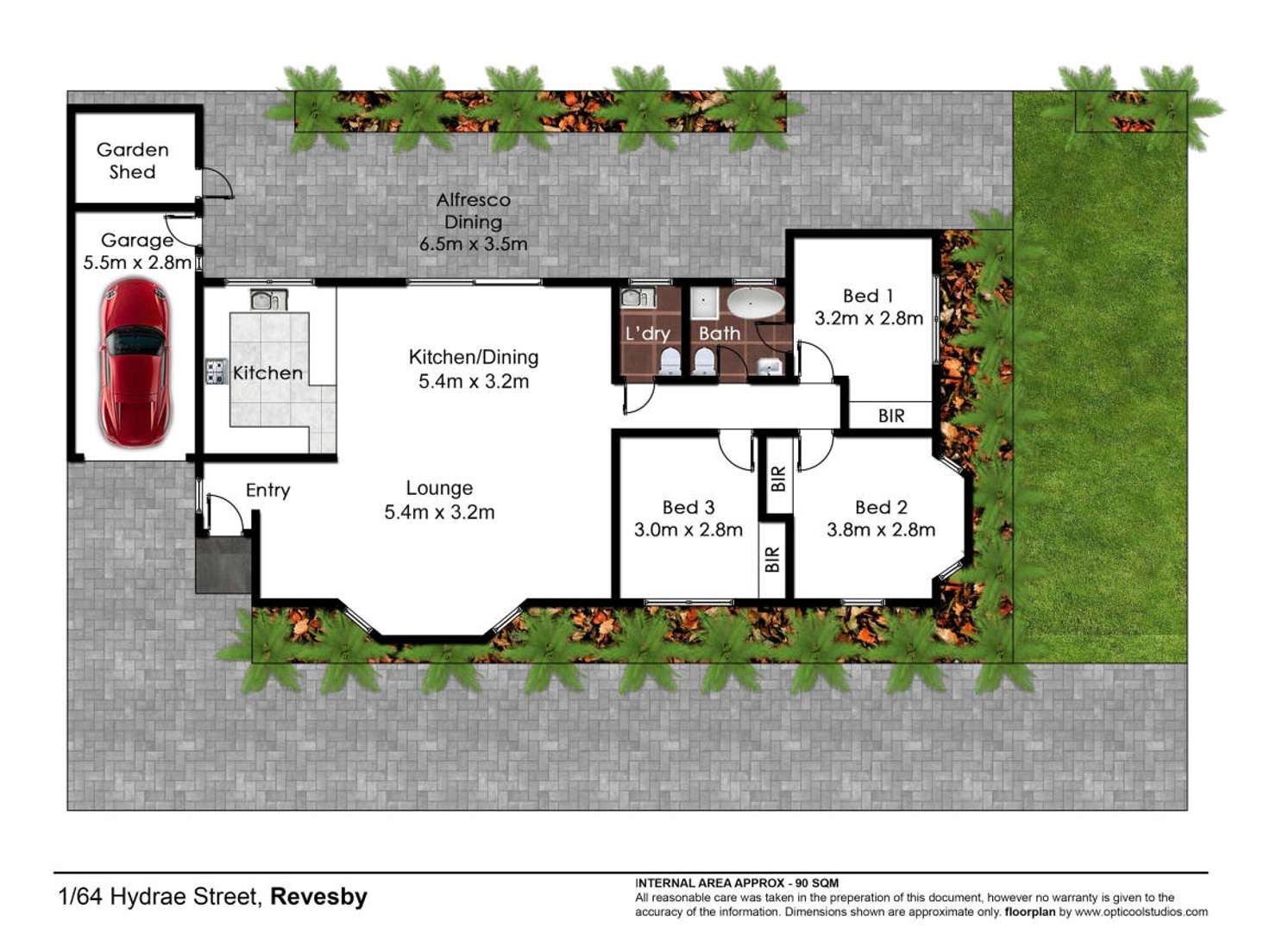 Floorplan of Homely villa listing, 1/64 Hydrae Street, Revesby NSW 2212