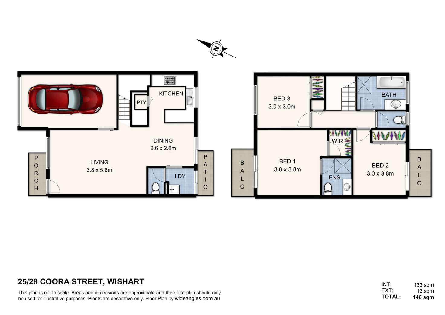 Floorplan of Homely townhouse listing, 25/28 Coora Street, Wishart QLD 4122