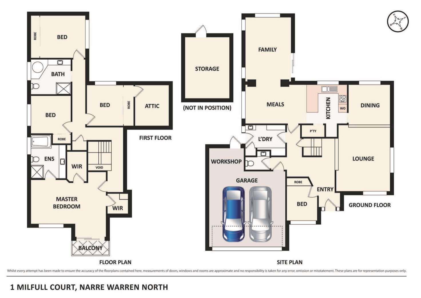 Floorplan of Homely house listing, 1 Milfull Court, Narre Warren North VIC 3804