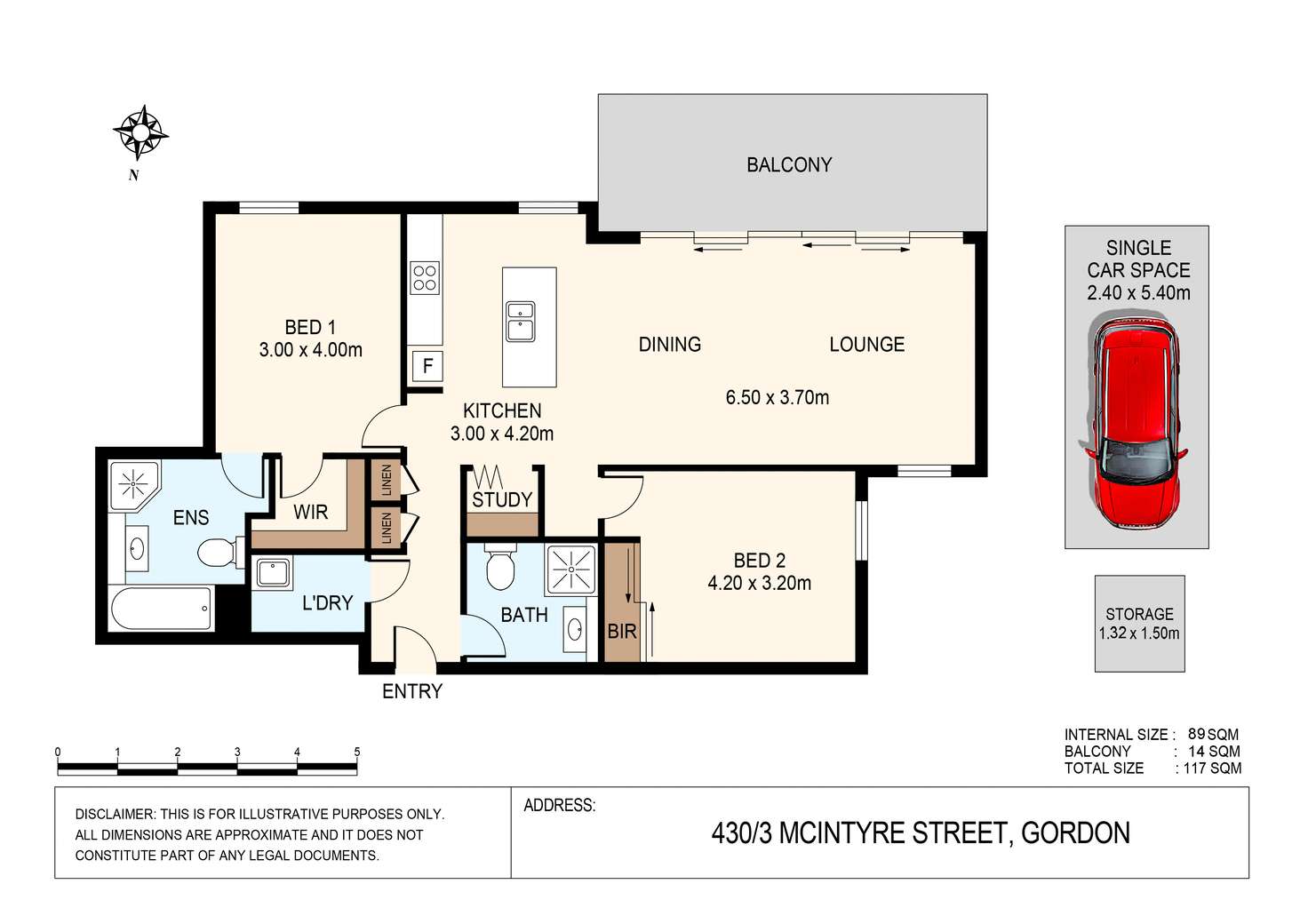 Floorplan of Homely apartment listing, 430/3 McIntyre Street, Gordon NSW 2072