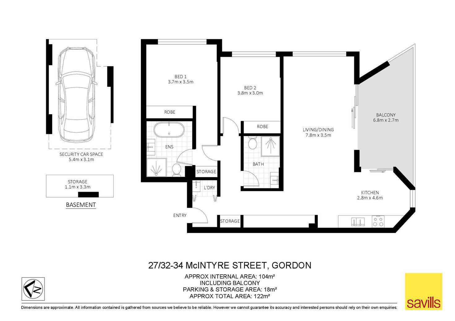 Floorplan of Homely apartment listing, 27/32-34 McIntyre Street, Gordon NSW 2072