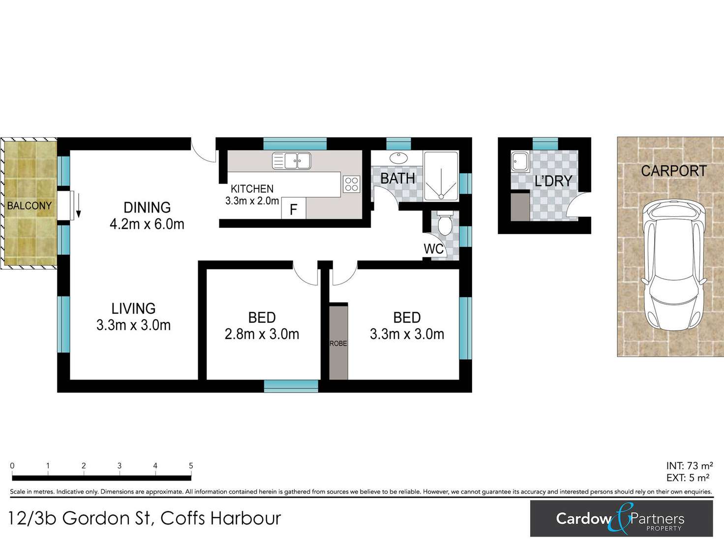 Floorplan of Homely unit listing, 12/3B Gordon Street, Coffs Harbour NSW 2450