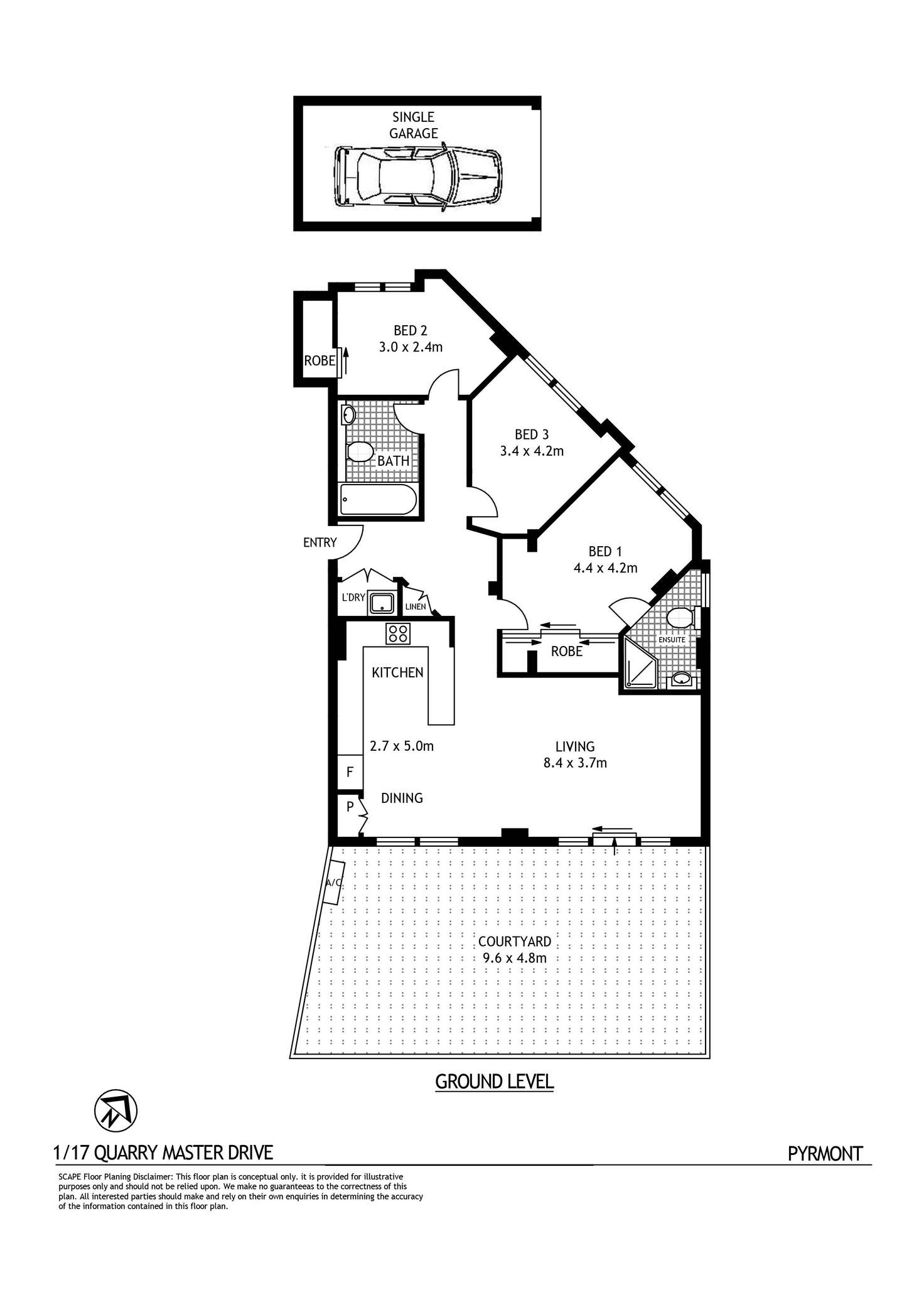 Floorplan of Homely apartment listing, 1/17 Quarry Master Drive, Pyrmont NSW 2009