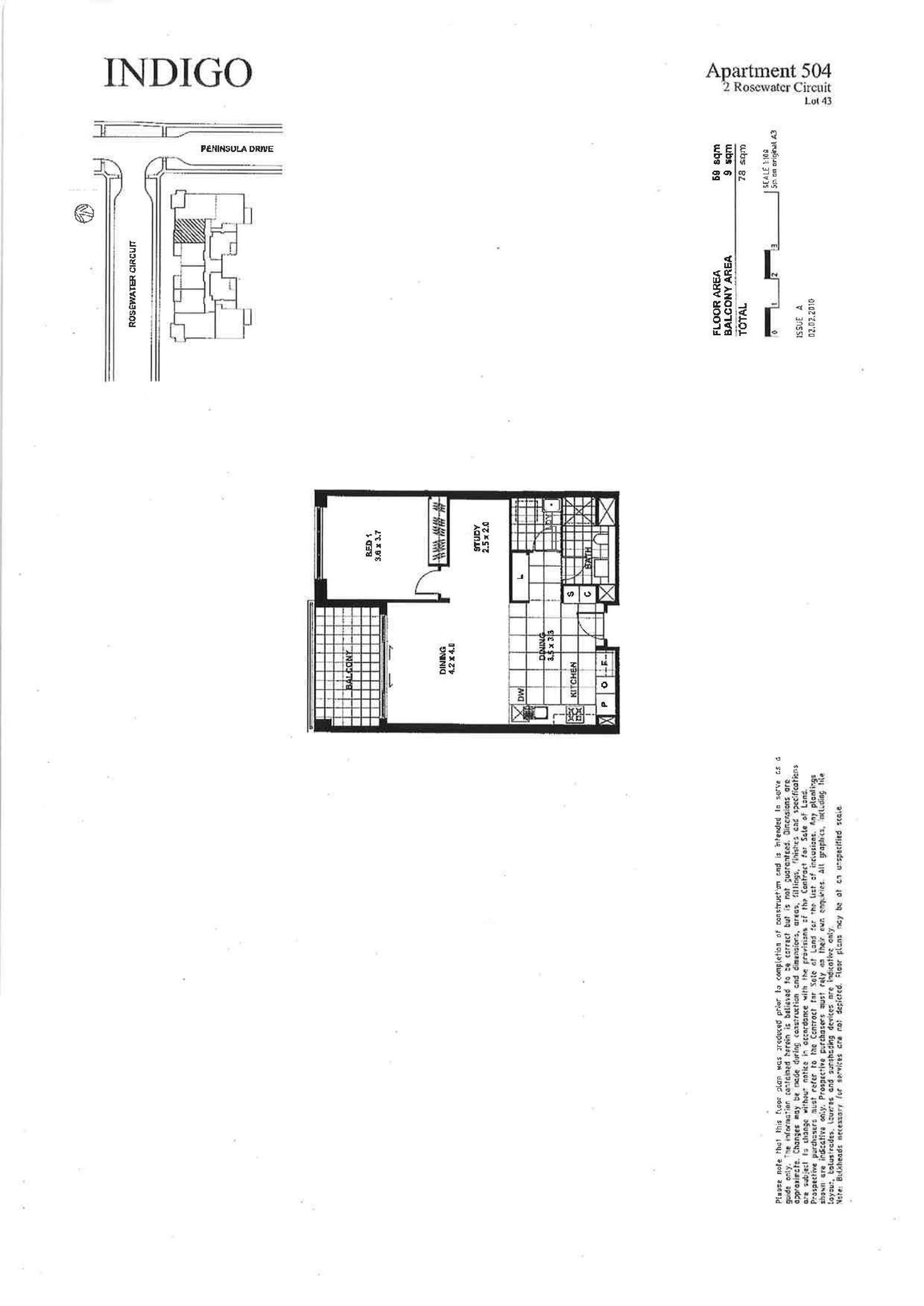Floorplan of Homely apartment listing, 504/2 Rosewater Circuit, Breakfast Point NSW 2137