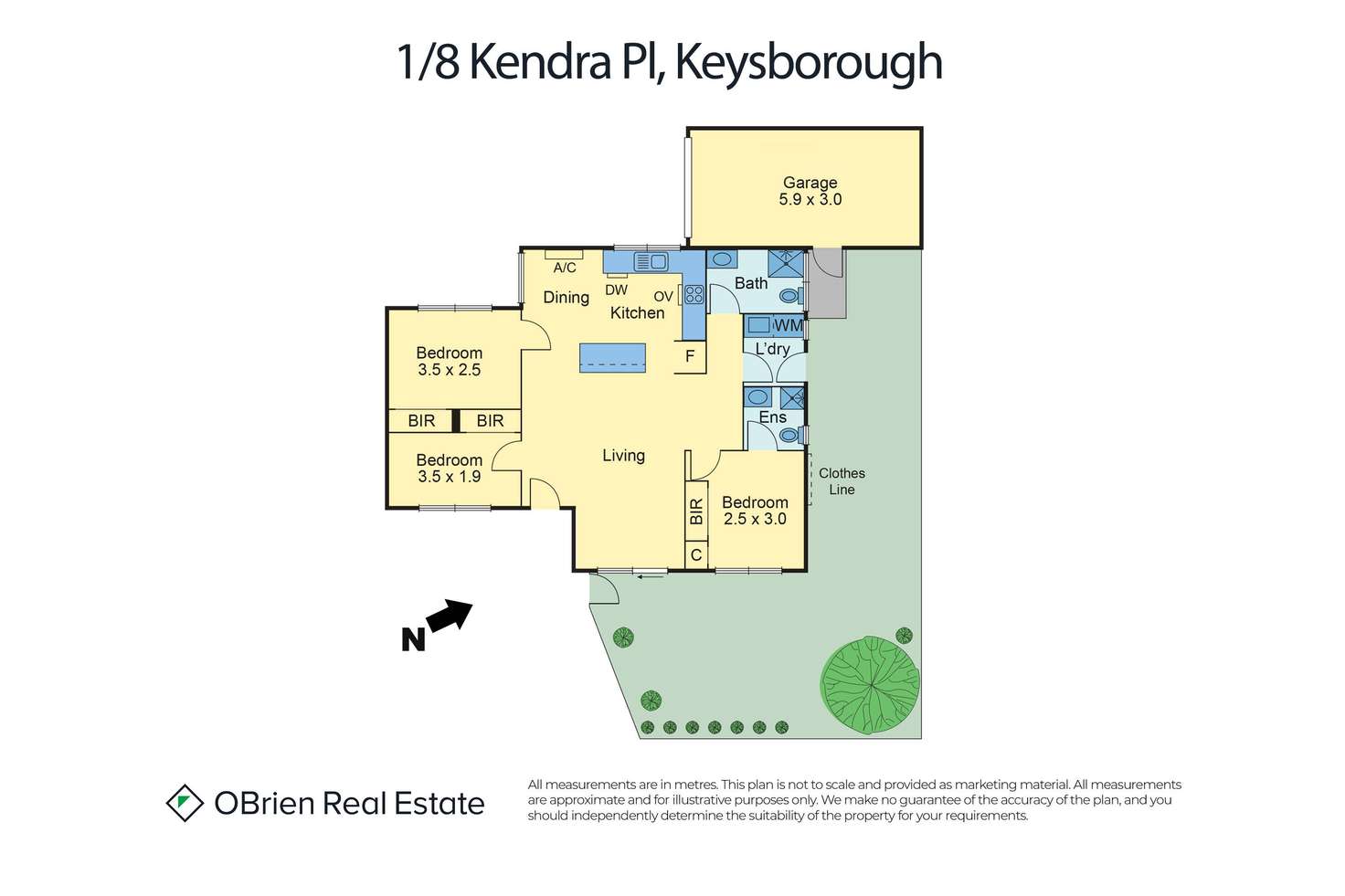 Floorplan of Homely unit listing, 1/8 Kendra Place, Keysborough VIC 3173