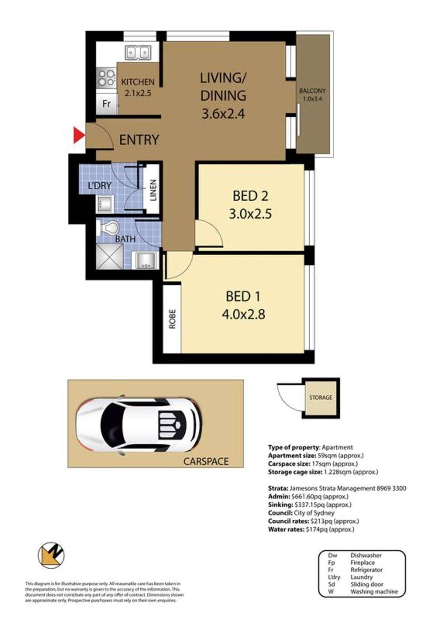 Floorplan of Homely apartment listing, 59/77-83 Cook Road, Centennial Park NSW 2021