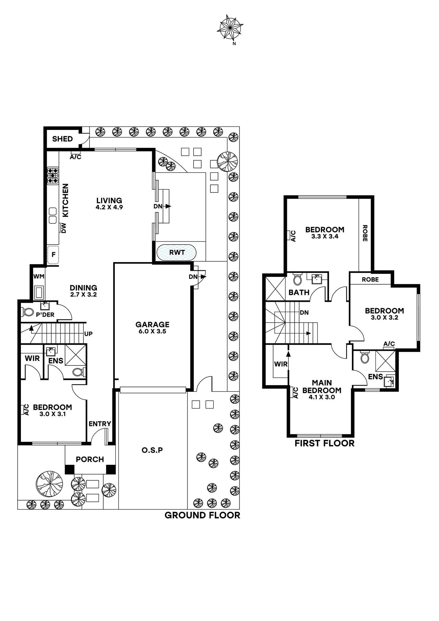 Floorplan of Homely townhouse listing, 3 East Street, Heidelberg West VIC 3081
