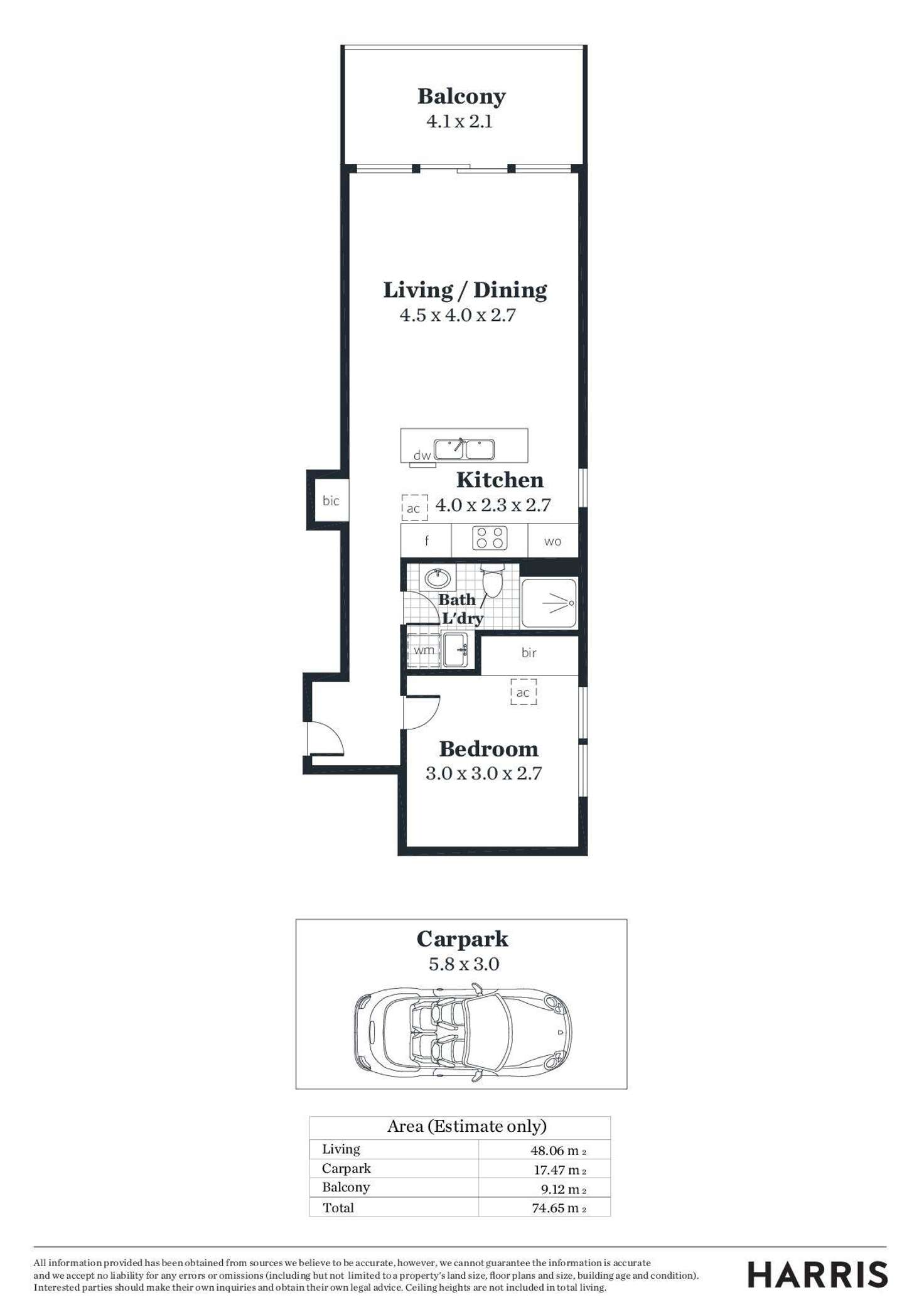 Floorplan of Homely unit listing, 1304/20 Hindmarsh Square, Adelaide SA 5000