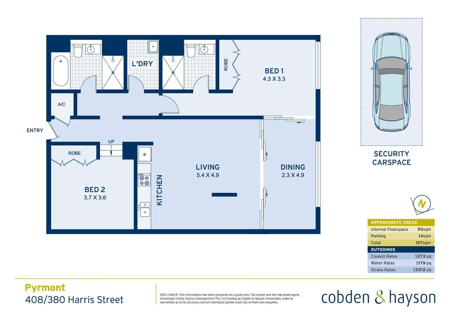 Floorplan of Homely apartment listing, 408/380 Harris Street, Pyrmont NSW 2009