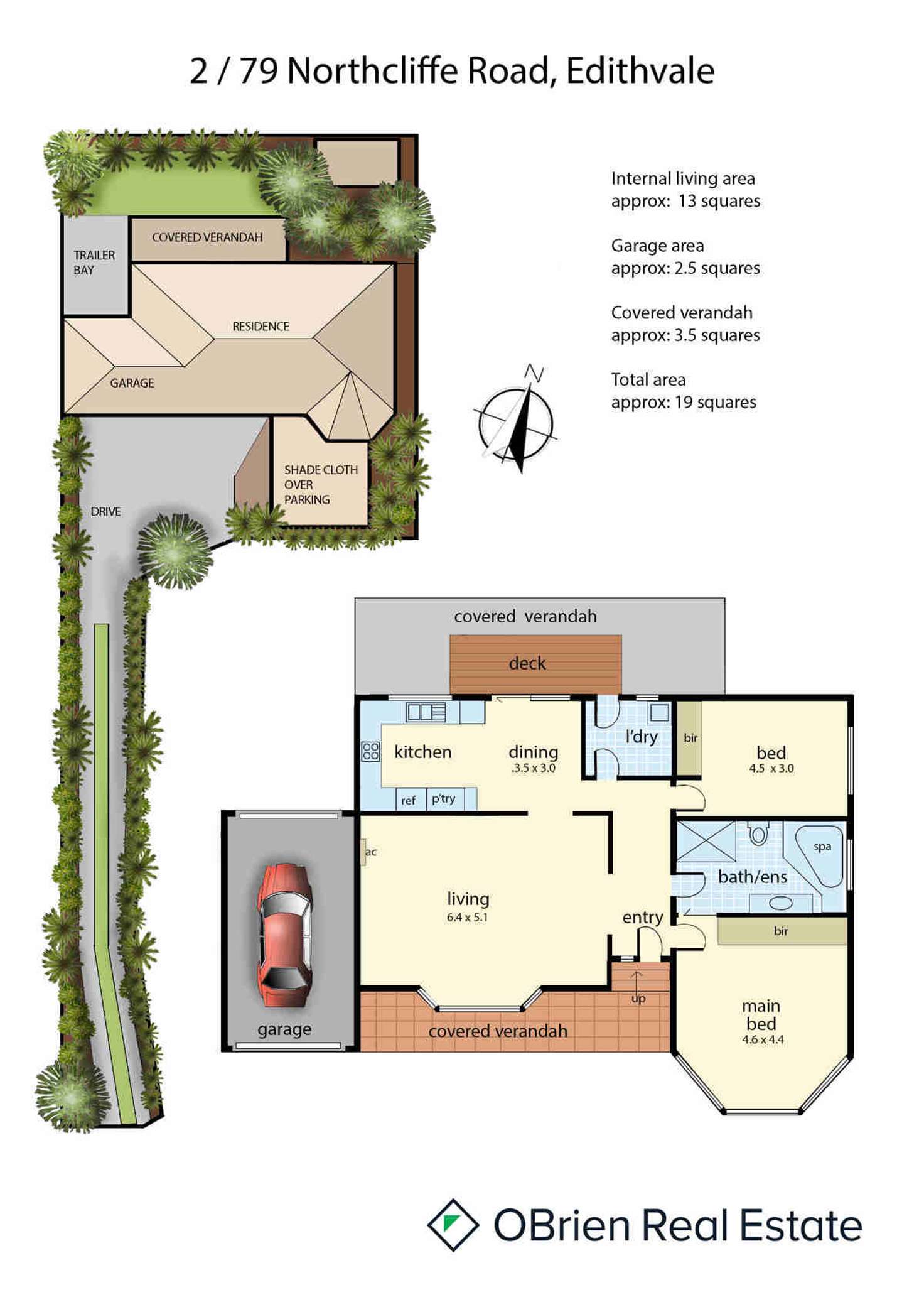Floorplan of Homely unit listing, 2/79 Northcliffe Road, Edithvale VIC 3196