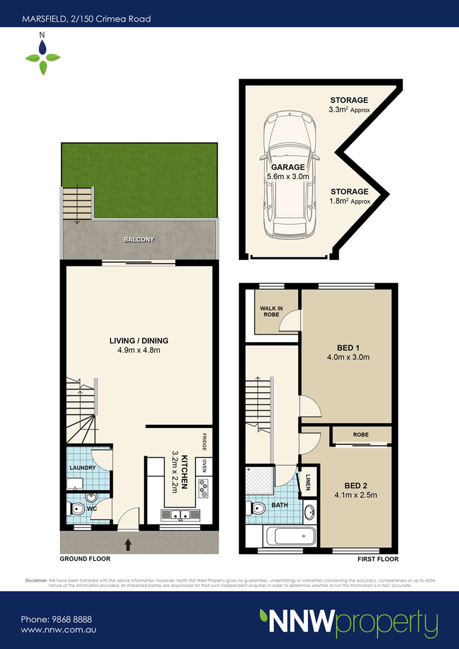 Floorplan of Homely townhouse listing, 2/150 Crimea Road, Marsfield NSW 2122