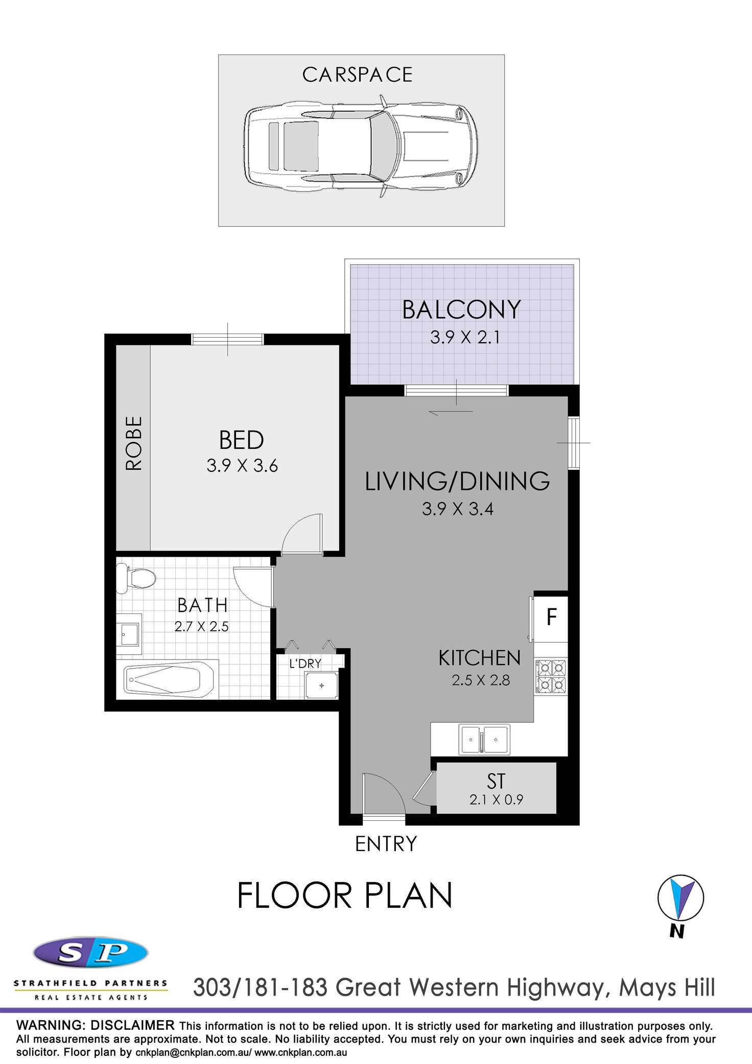 Floorplan of Homely apartment listing, 303/181-183 Great Western Highway, Mays Hill NSW 2145
