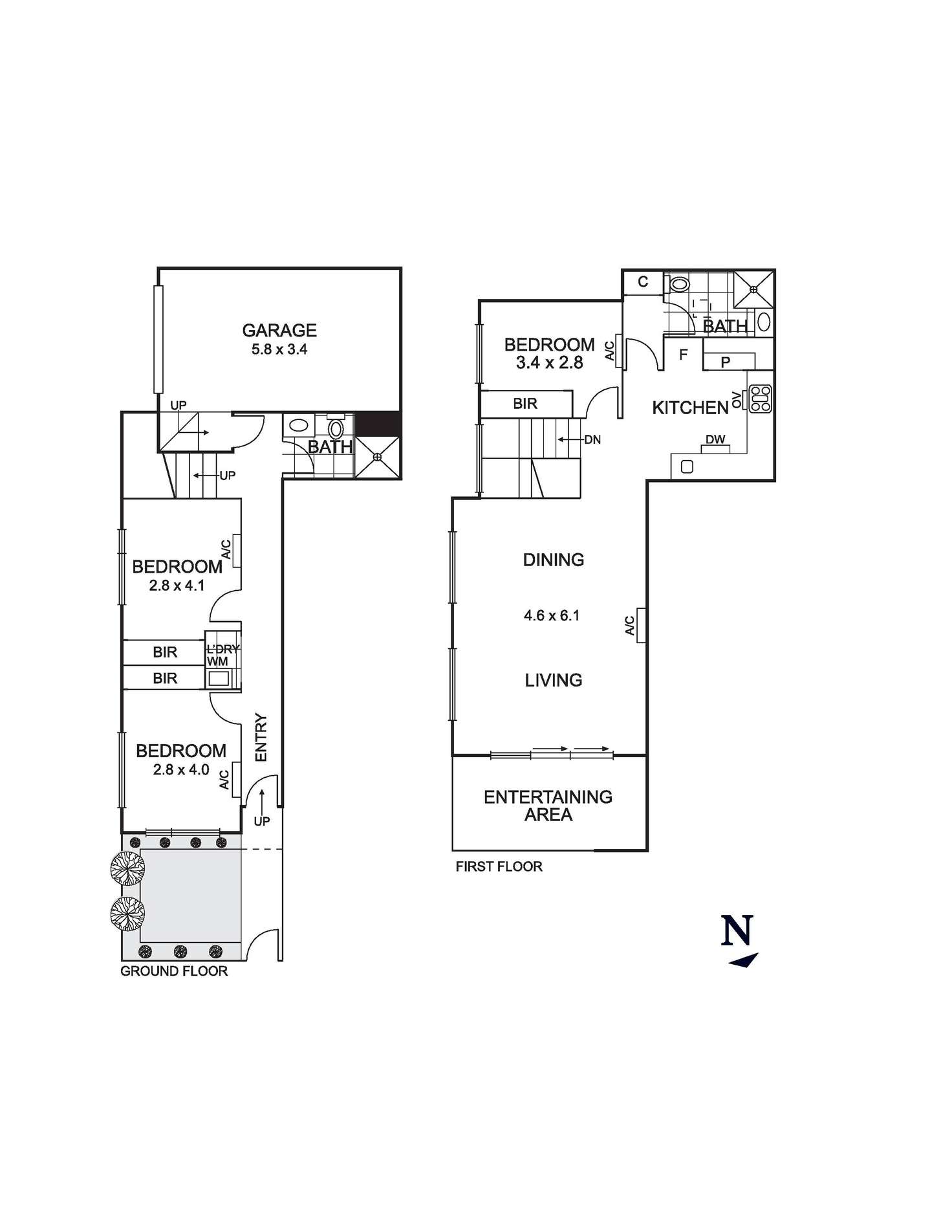 Floorplan of Homely townhouse listing, 2/43 Halpin Street, Brunswick West VIC 3055