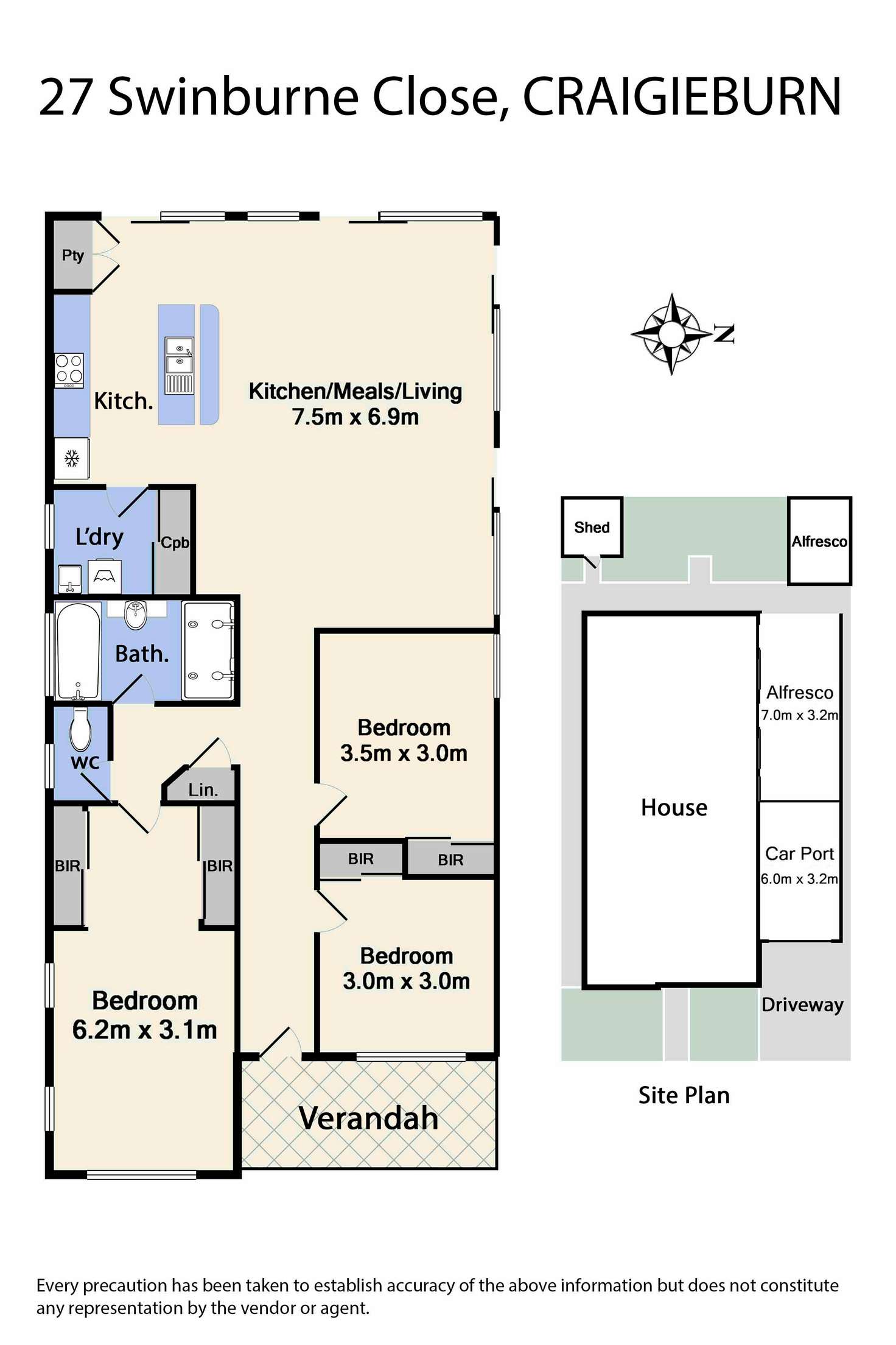 Floorplan of Homely house listing, 27 Swinburne Close, Craigieburn VIC 3064