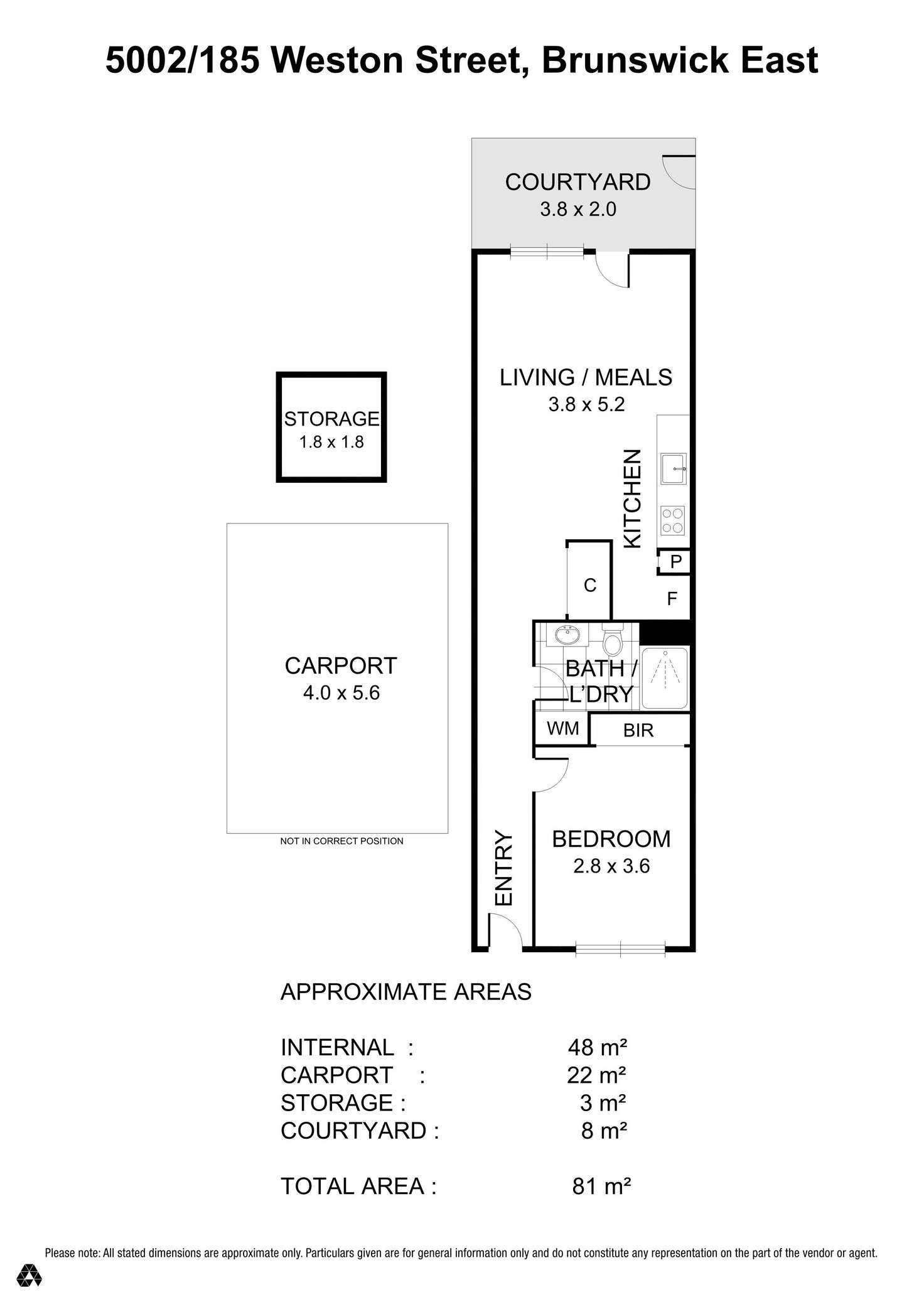 Floorplan of Homely apartment listing, 5002/185 Weston Street, Brunswick East VIC 3057
